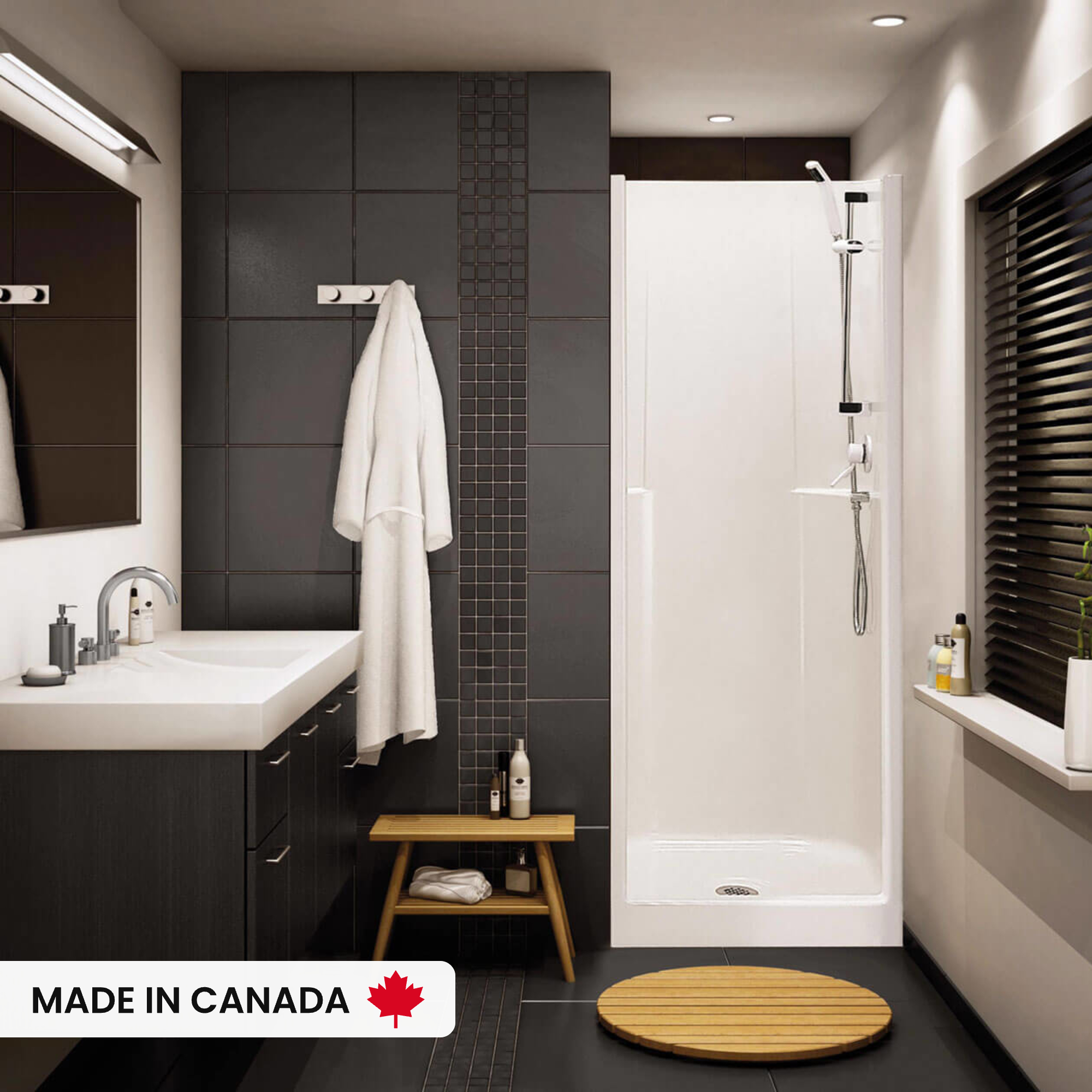 Biarritz 40 30 x 32 AcrylX™ Alcove Center Drain One-Piece Shower