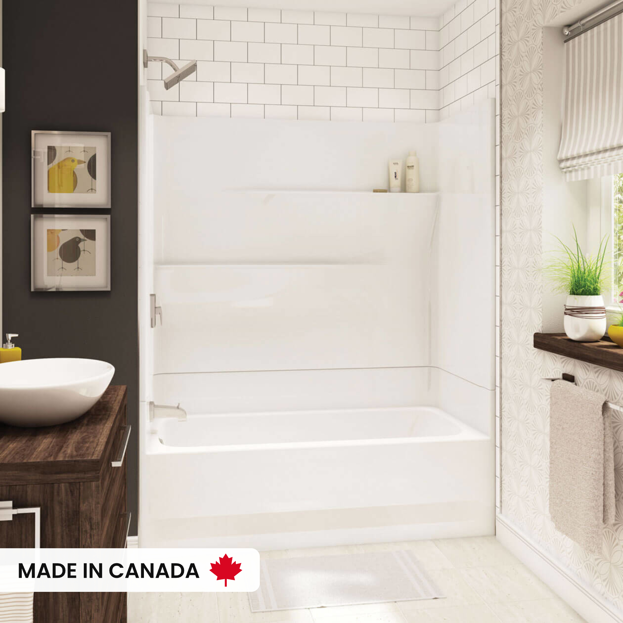 Gallery TS-6030 AcrylX Alcove Right-Hand Drain Two-Piece Tub