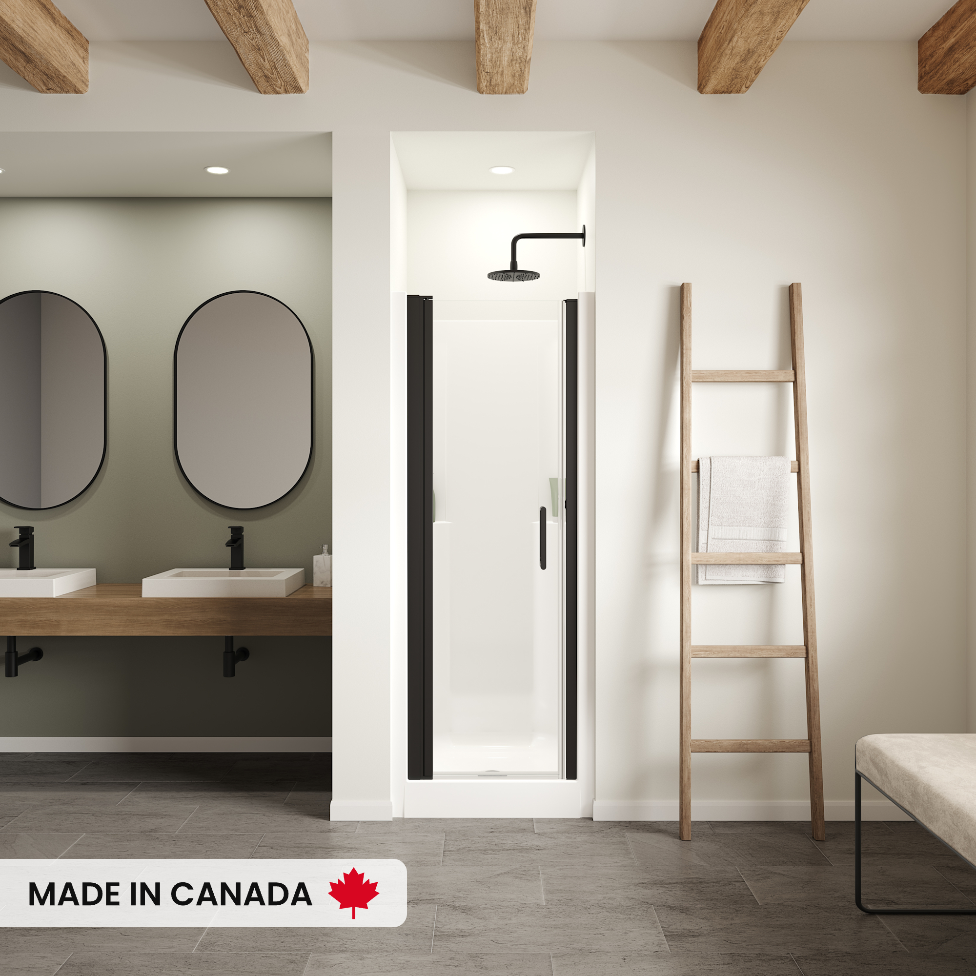 Jasmin Sleek DI 30 x 32 AcrylX Alcove Center Drain One-Piece