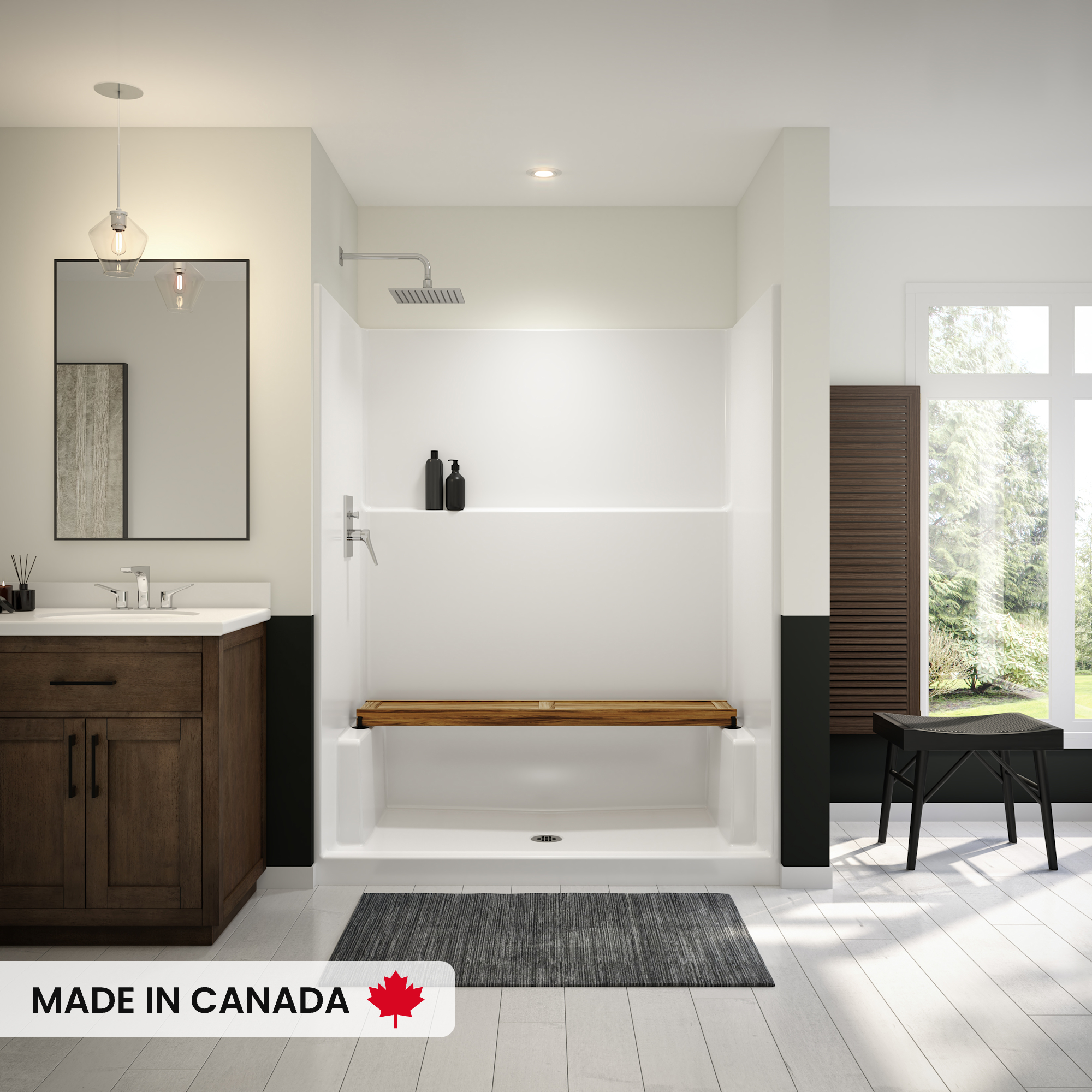 MAAX-6036-SHOWER-ICON-SMOOTHWALLS-WHITE-DECOR-STRAIGHT-BENCH