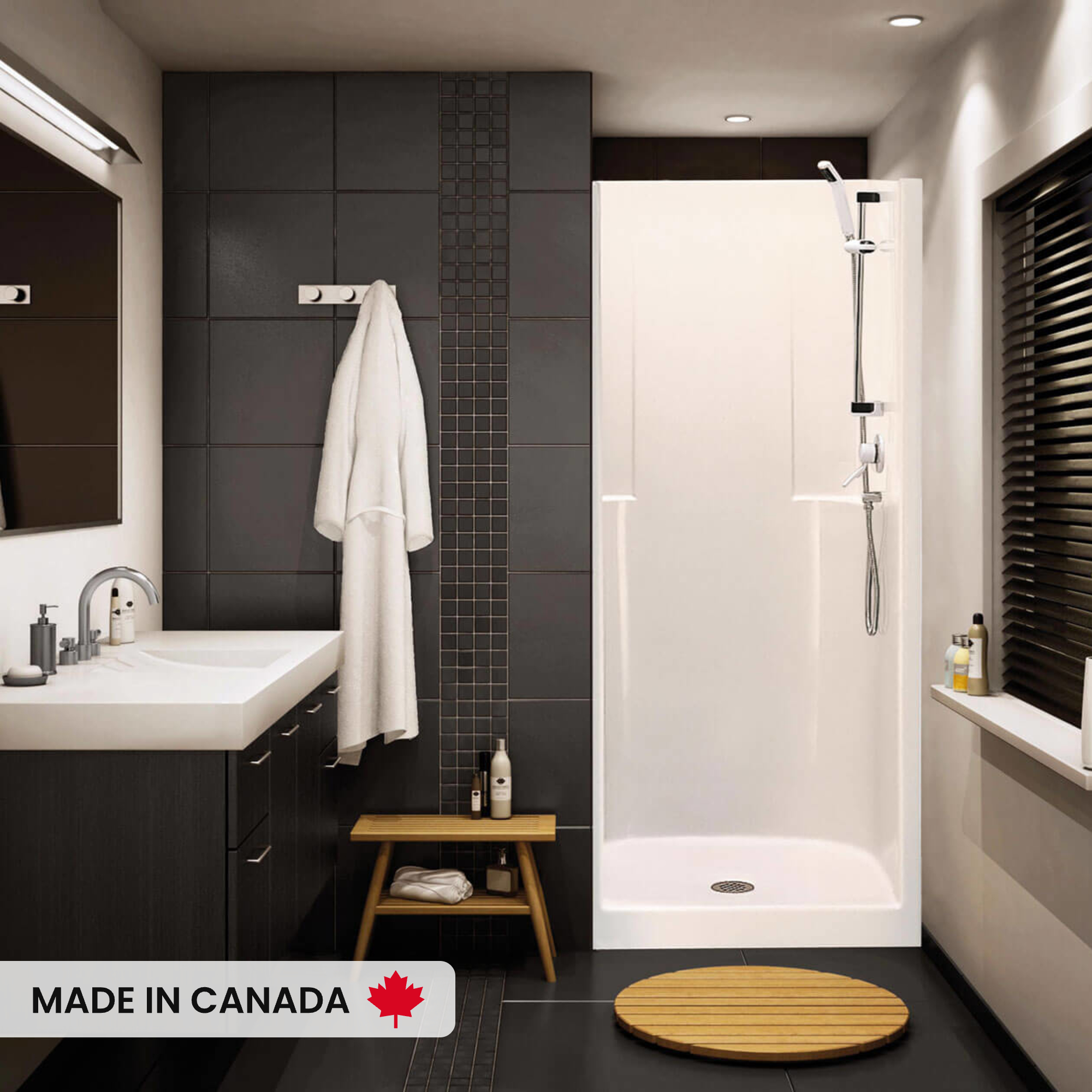 Biarritz 85 36 x 35 AcrylX™ Alcove Center Drain One-Piece Shower