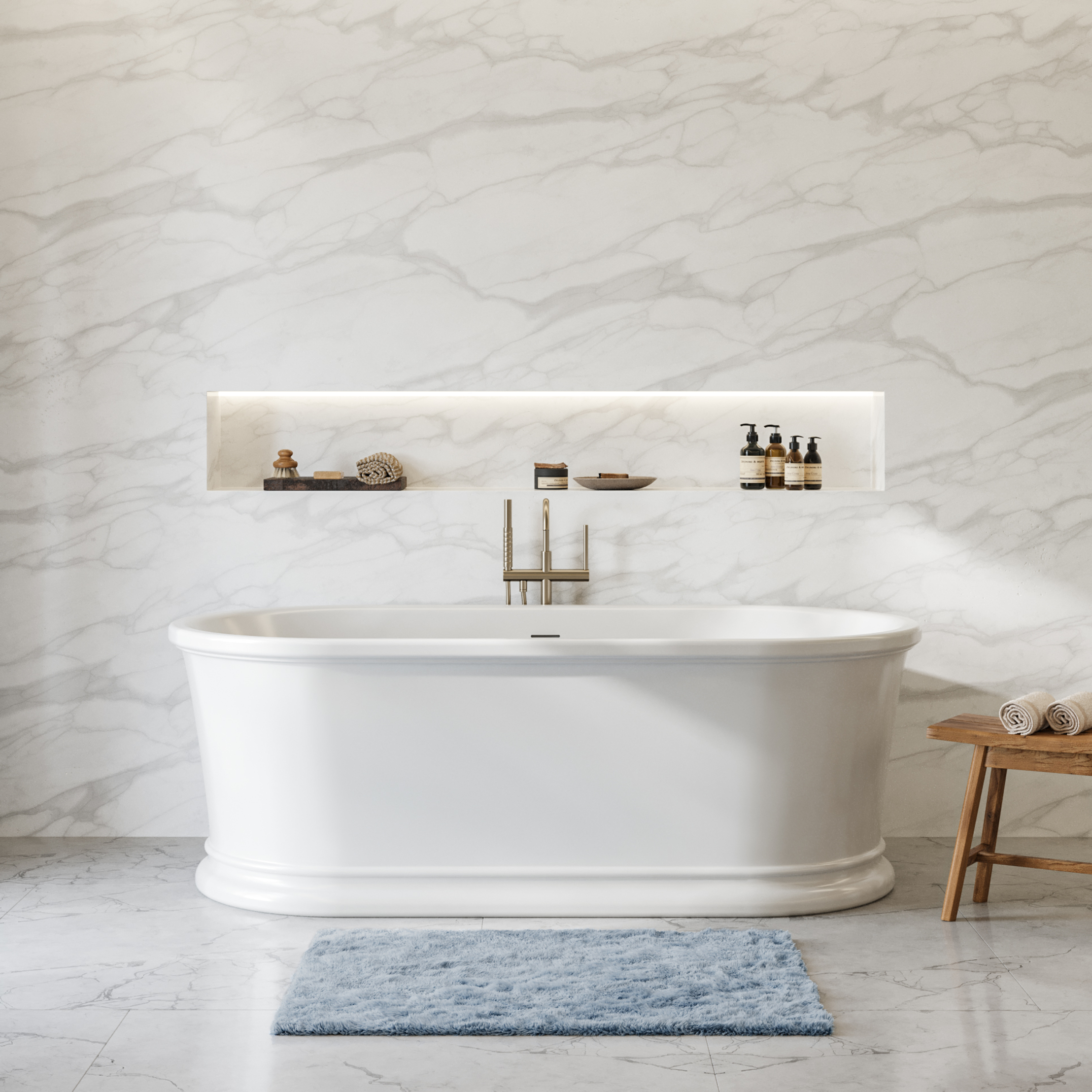 Heston 66" Double Ended Acrylic Freestanding Tub | DXV