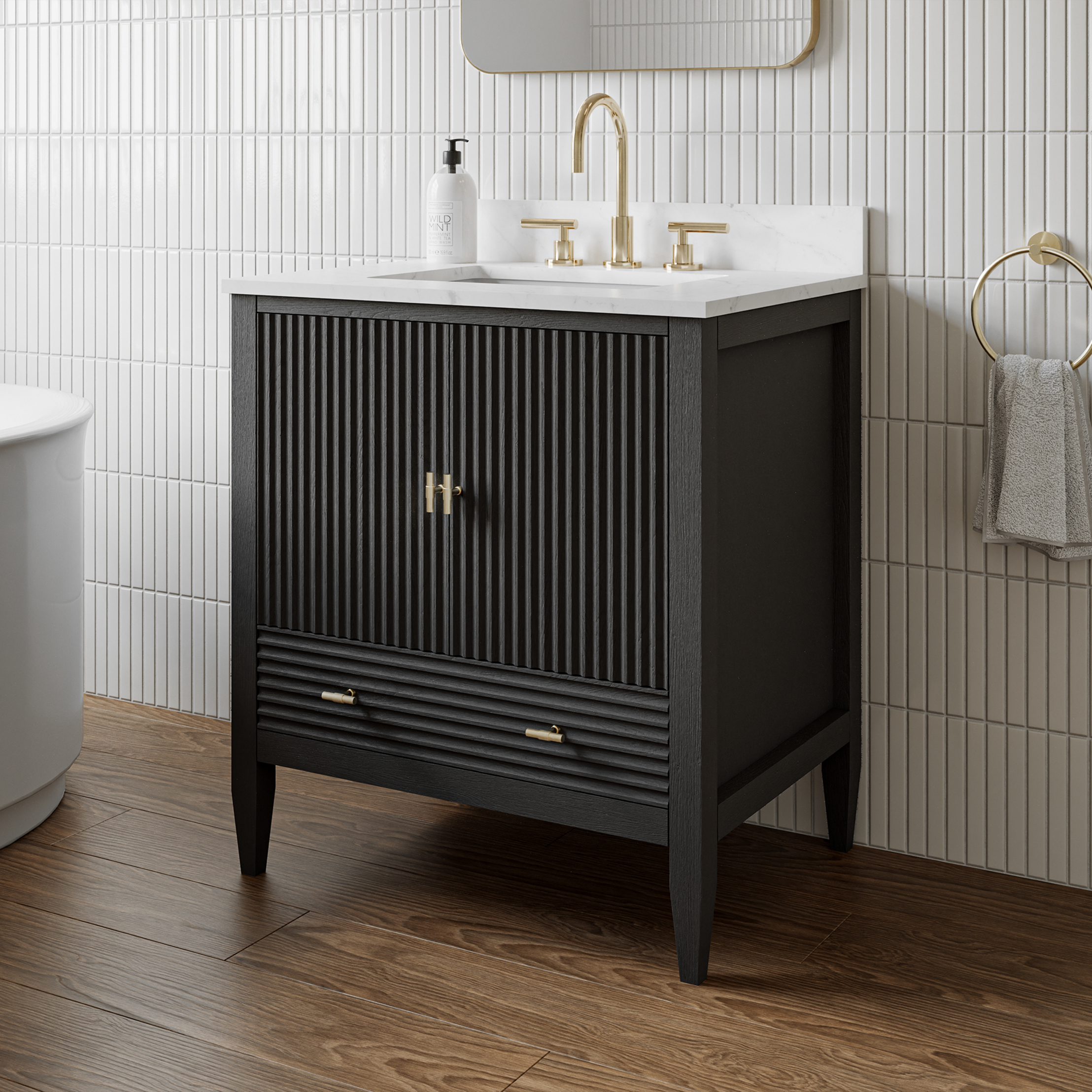 Valmont 30 Inch Fluted Vanity Base