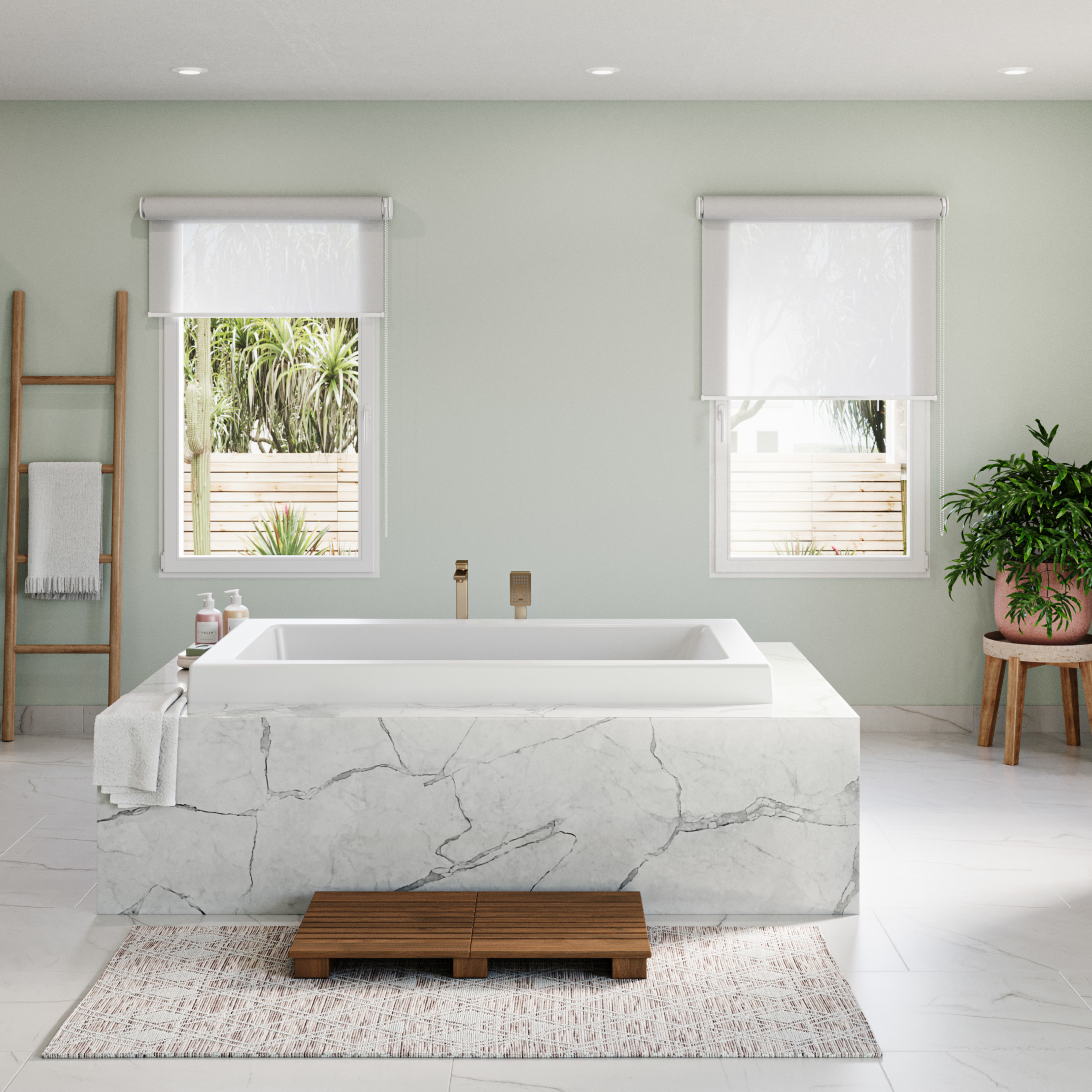 Ferren Drop-In Soaking Bathtub with Zero Edge