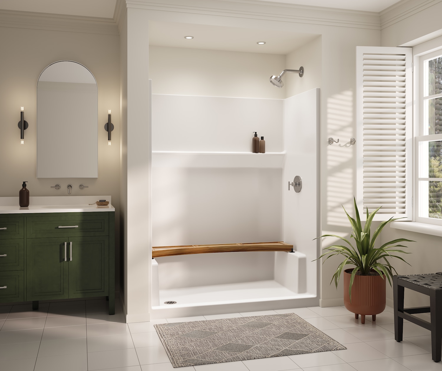 CLARION-6030-SHOWER-ICON-SMOOTHWALLS-WHITE-DECOR-CURVED-BENCH