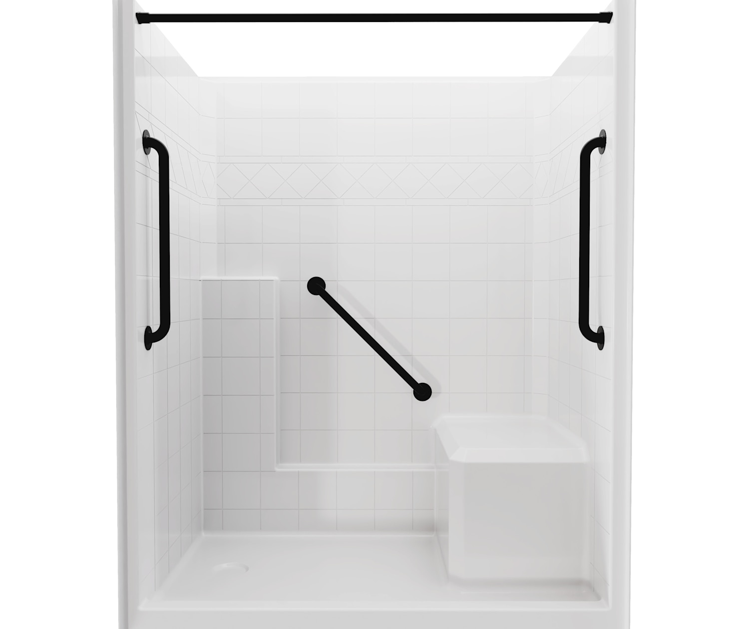 Fairfax 60 x 36 AcrylX Alcove Left-Hand Drain One-Piece Shower in