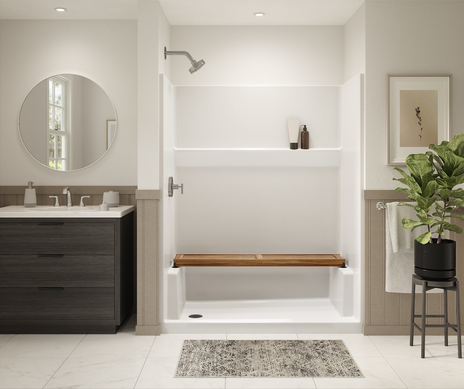 HAMILTON-6030-SHOWER-ICON-SMOOTHWALLS-WHITE-DECOR-STRAIGHT-BENCH