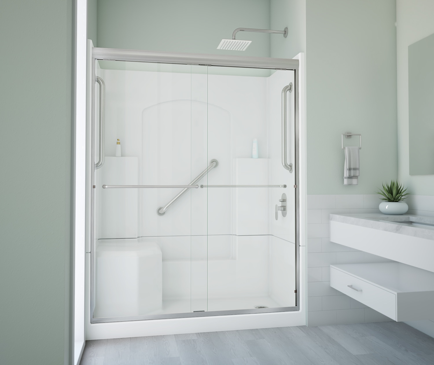 LAUREL-MOUNTAIN-RAMER-BACKWALL-SHOWER-DOOR-KIT-RS354-60W-32D-BN-DECO-W