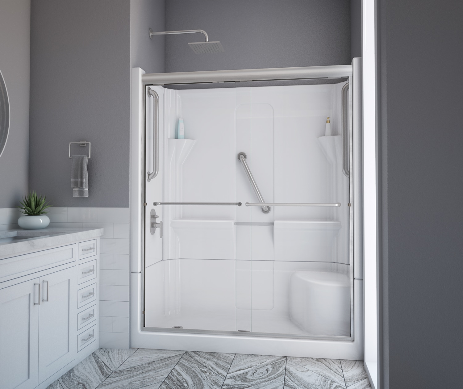LAUREL-MOUNTAIN-ALMEDIA-BACKWALL-SHOWER-DOOR-KIT-RS349-60W-30D-BN-DECO-W