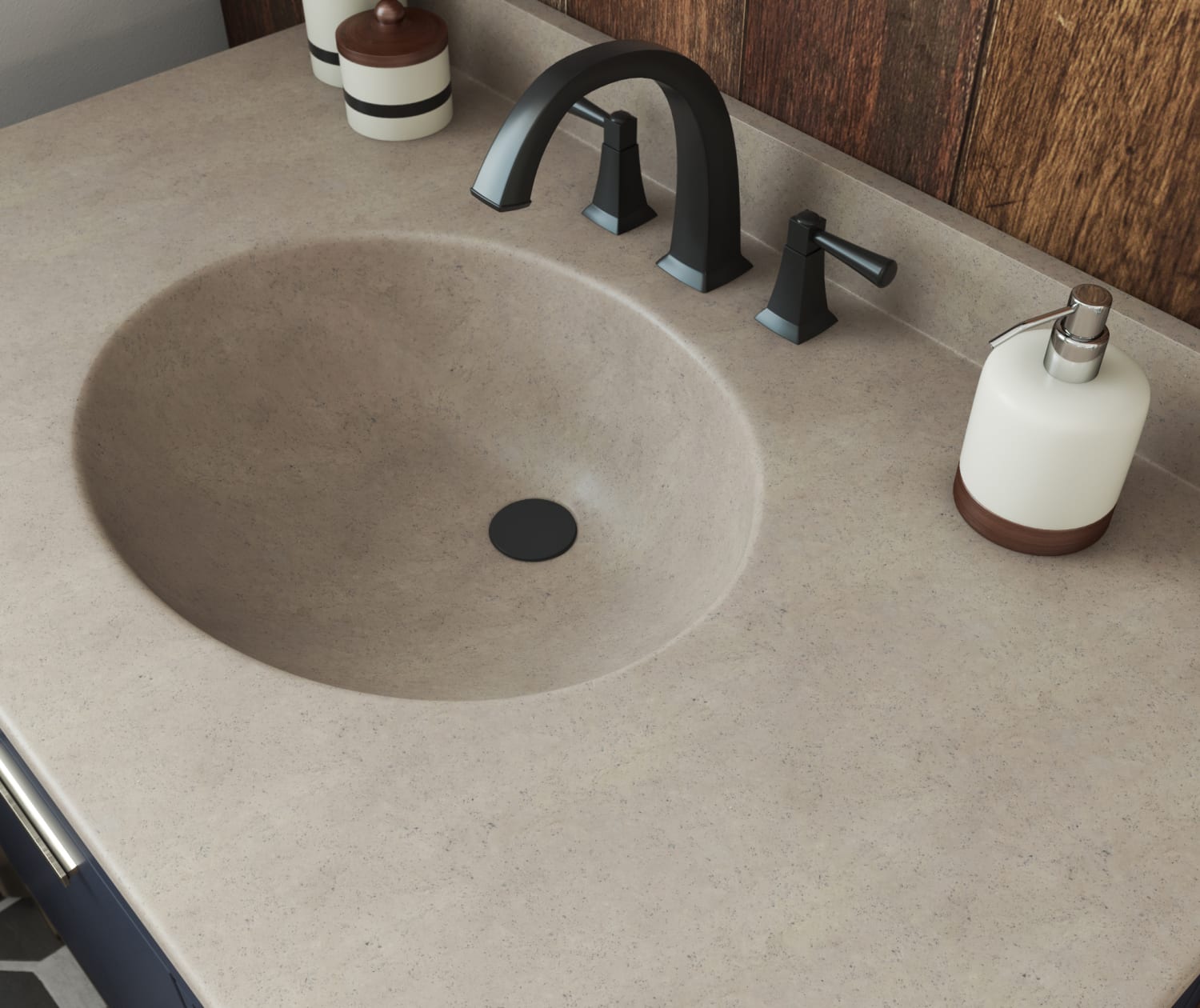 VT1B2237 Ellipse 22 x 37 Single Bowl Vanity Top in Clay Vanity Top