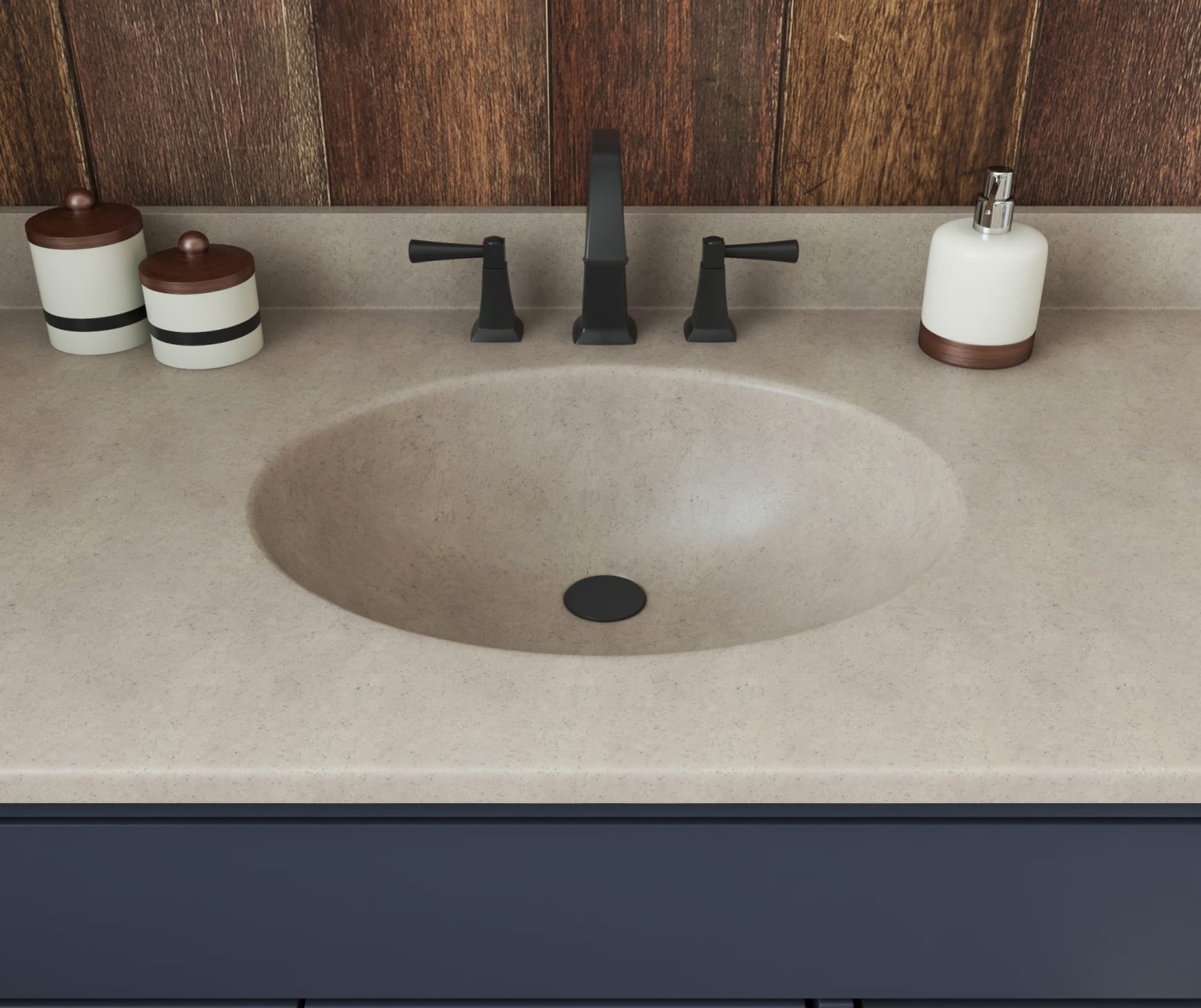 VT1B2237 Ellipse 22 x 37 Single Bowl Vanity Top in Clay Vanity Top