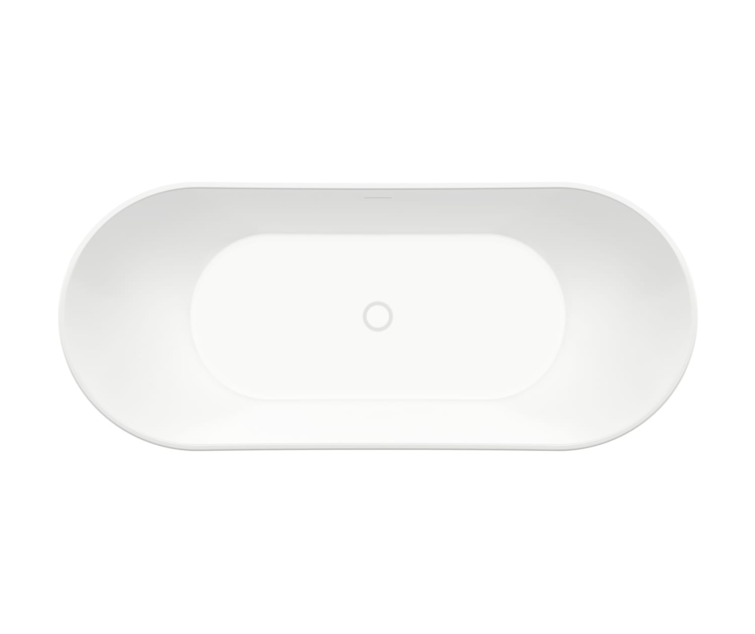 Mahaba 67 x 29 Acrylic Freestanding Oval Center Drain Bathtub in 