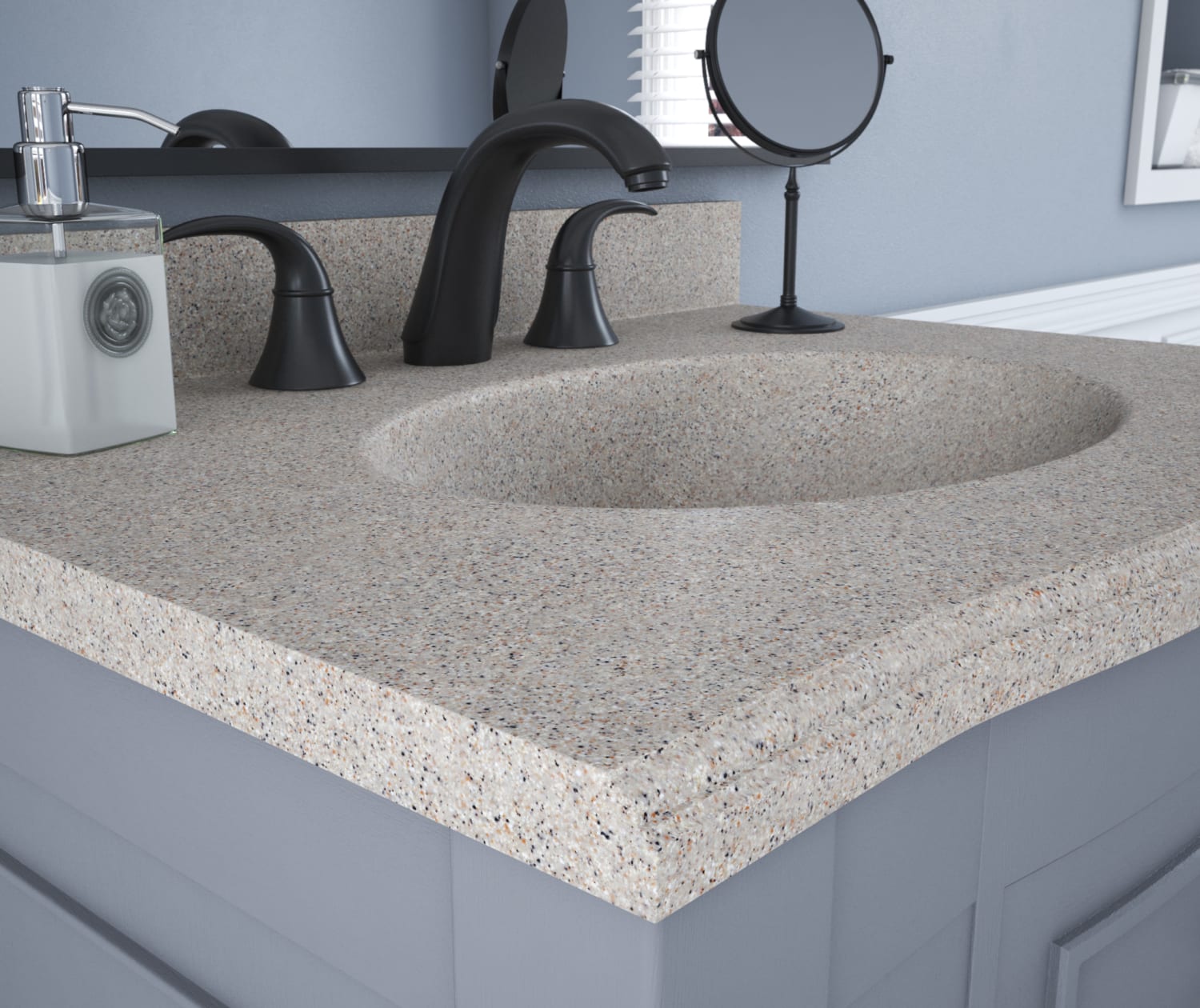 EV1B2231 Europa 22 x 31 Single Bowl Vanity Top in Bermuda Sand Vanity