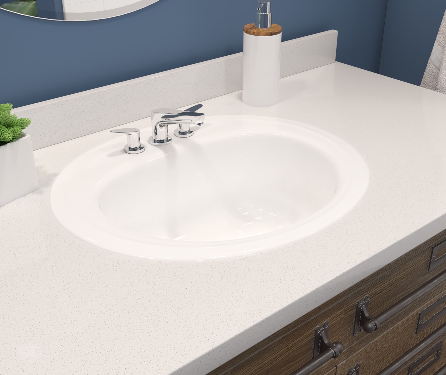 Azalea 17 x 20 Porcelain Enamel Studmount Sink