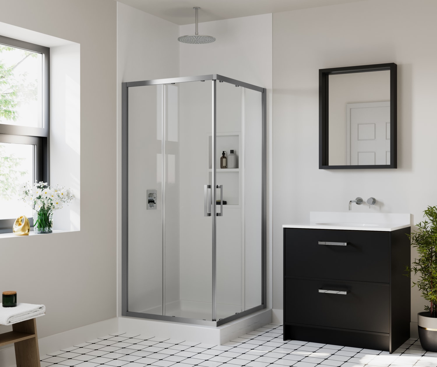 SWAN-SMOOTH-WALL-SHOWER-R36DTF-PAN-WHITE-R-SHELF-PVC-TRIM-CHESAPEAKE