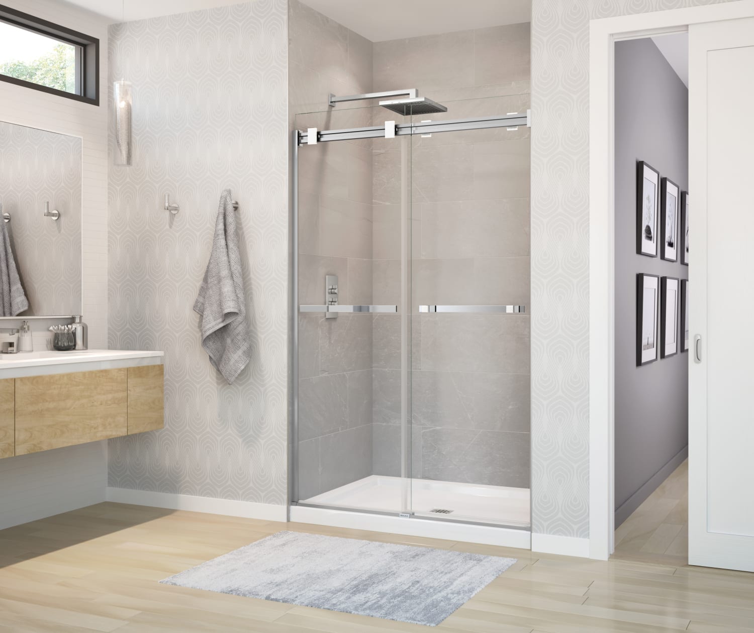 Duel 4447 x 70 ½74 in. 8 mm Bypass Shower Door for Alcove