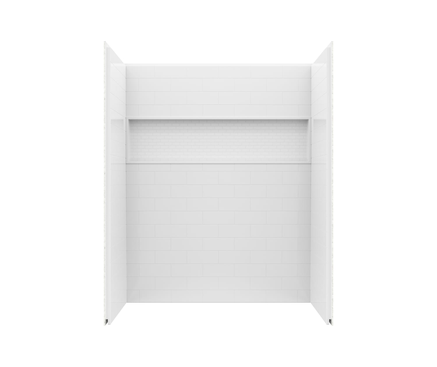 Nextile 30 in. x 60 in. x 60 in. 4-Piece Direct-to-Stud Alcove Tub Surround in White Nextile 30 in. x 60 in. x 60 in. 4-Piece Direct-to-Stud Alcove Tub Surround in White