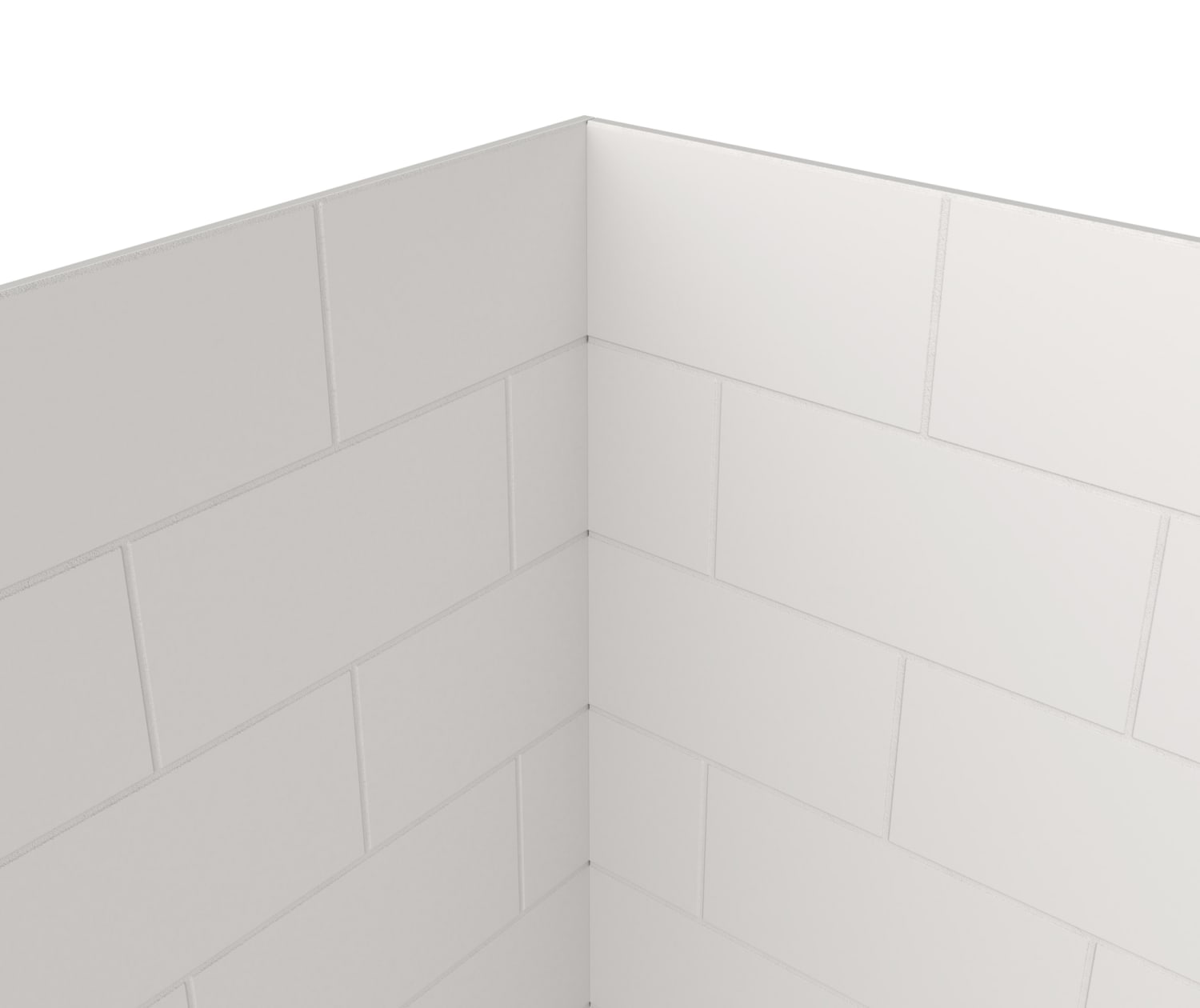 TSMK84-3062 30 x 62 x 84 Swanstone® Traditional Subway Tile Glue up Shower  Wall Kit in Carrara