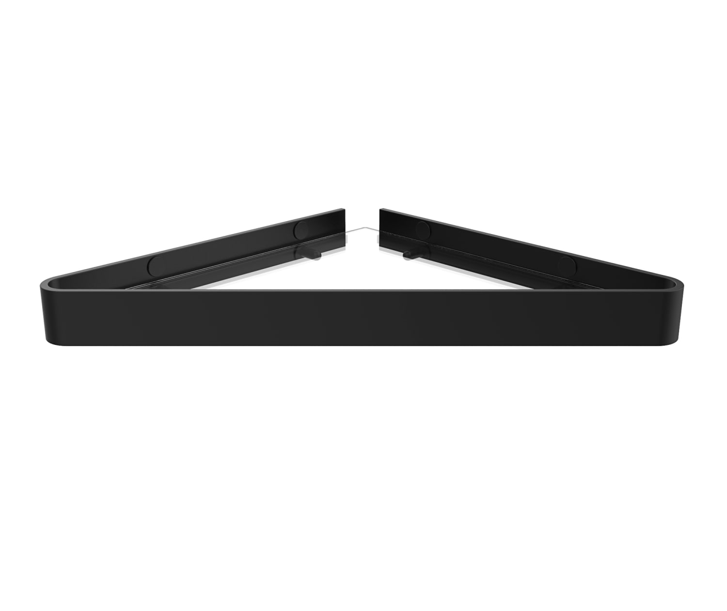 Manhattan Corner Shelf with Clear Glass in Matte Black