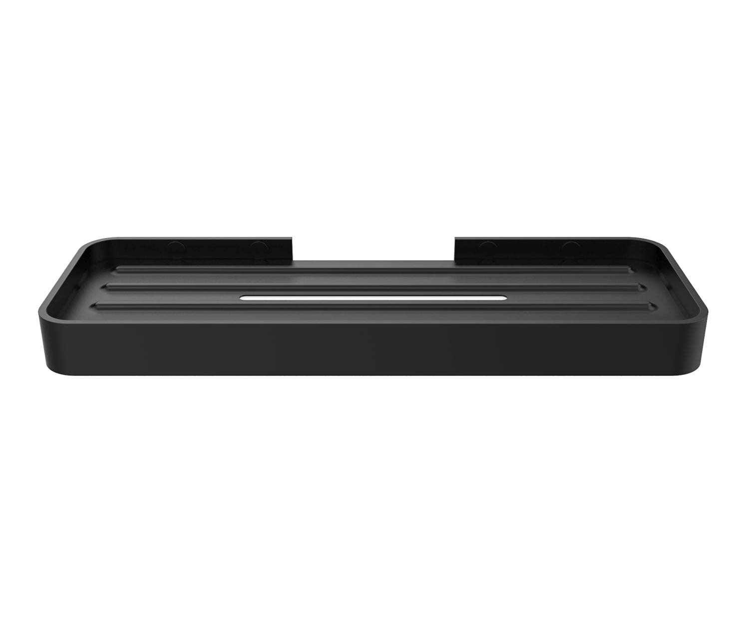 Manhattan Rectangular Shelf with Soap Tray in Matte Black 