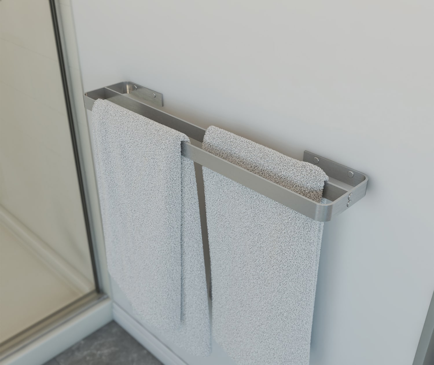 Odile Suite 24 in. Double Towel Bar in Brushed Chrome Accessory Swan en