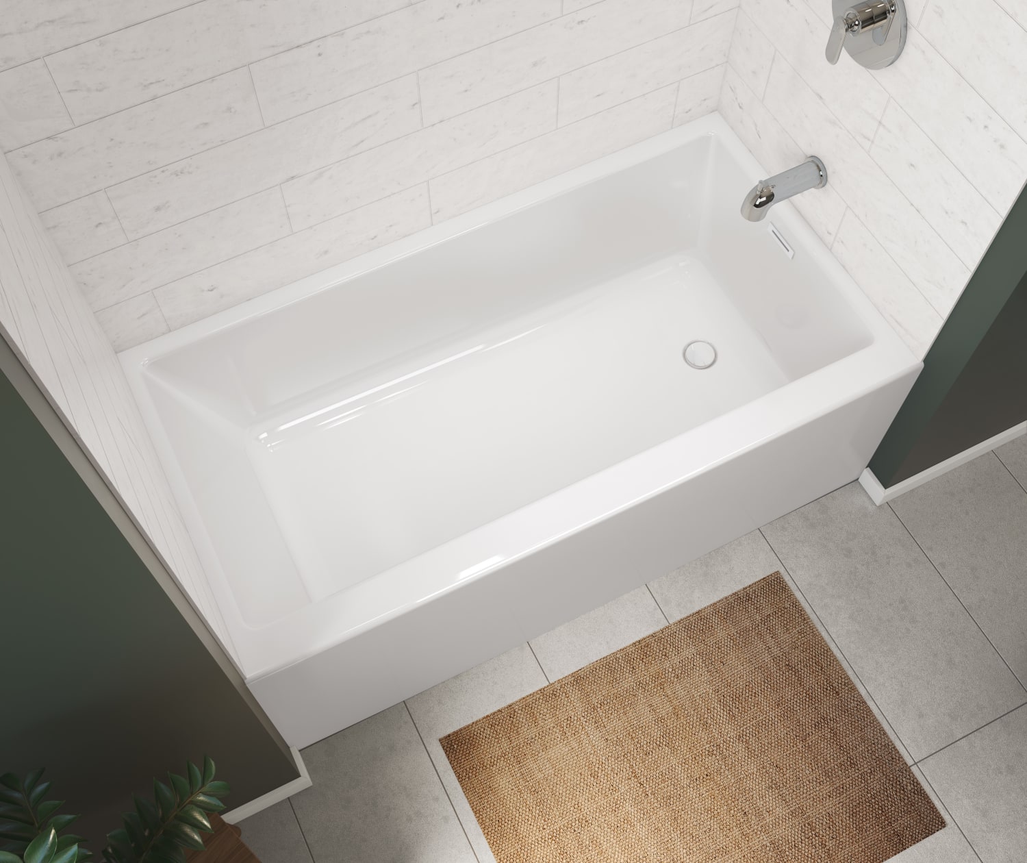 RUBIX-6030-WHITE-LINEAR-DECO-WHITE-DRAIN