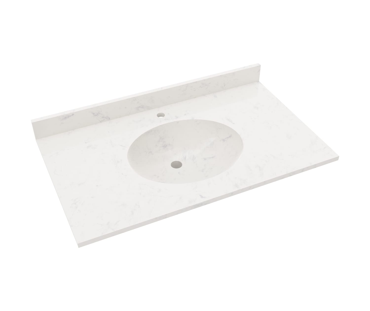 VT1B2237 Ellipse 22 x 37 Single Bowl Vanity Top in Carrara | Vanity Top ...