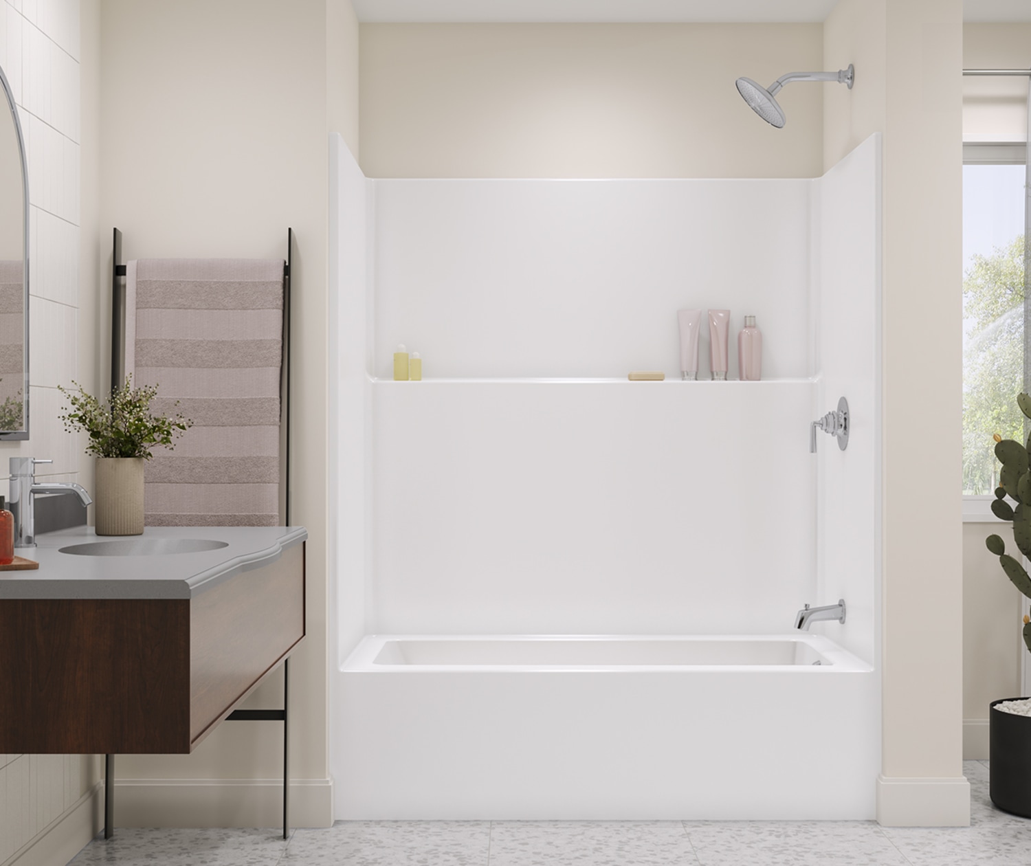 Icon TS6032X AFR AcrylX™ Alcove Left Hand Drain One-Piece Tub Shower in  White | Tub Shower, Maax en