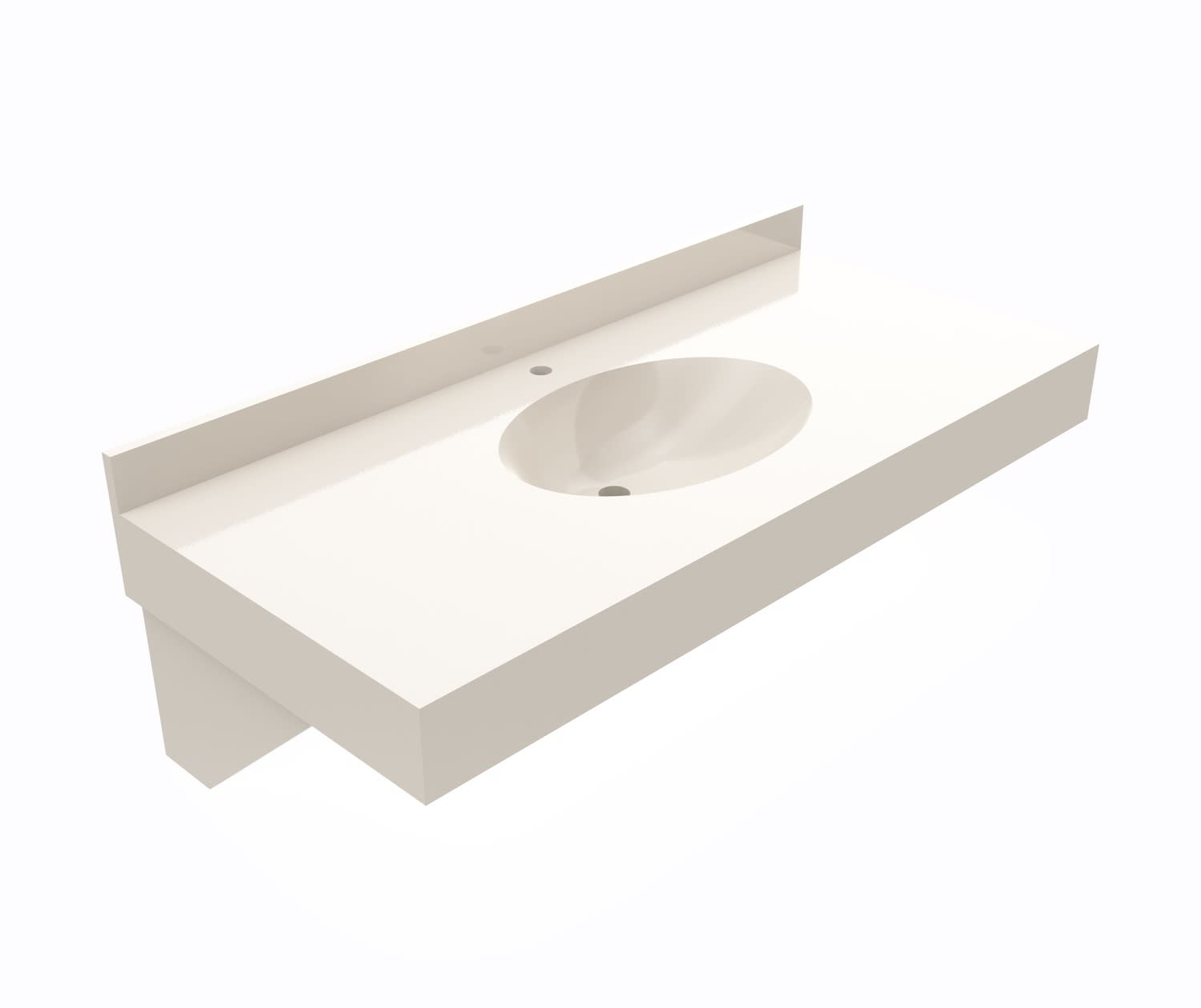 VT1B2225 Ellipse 22 x 25 Single Bowl Vanity Top in Limestone