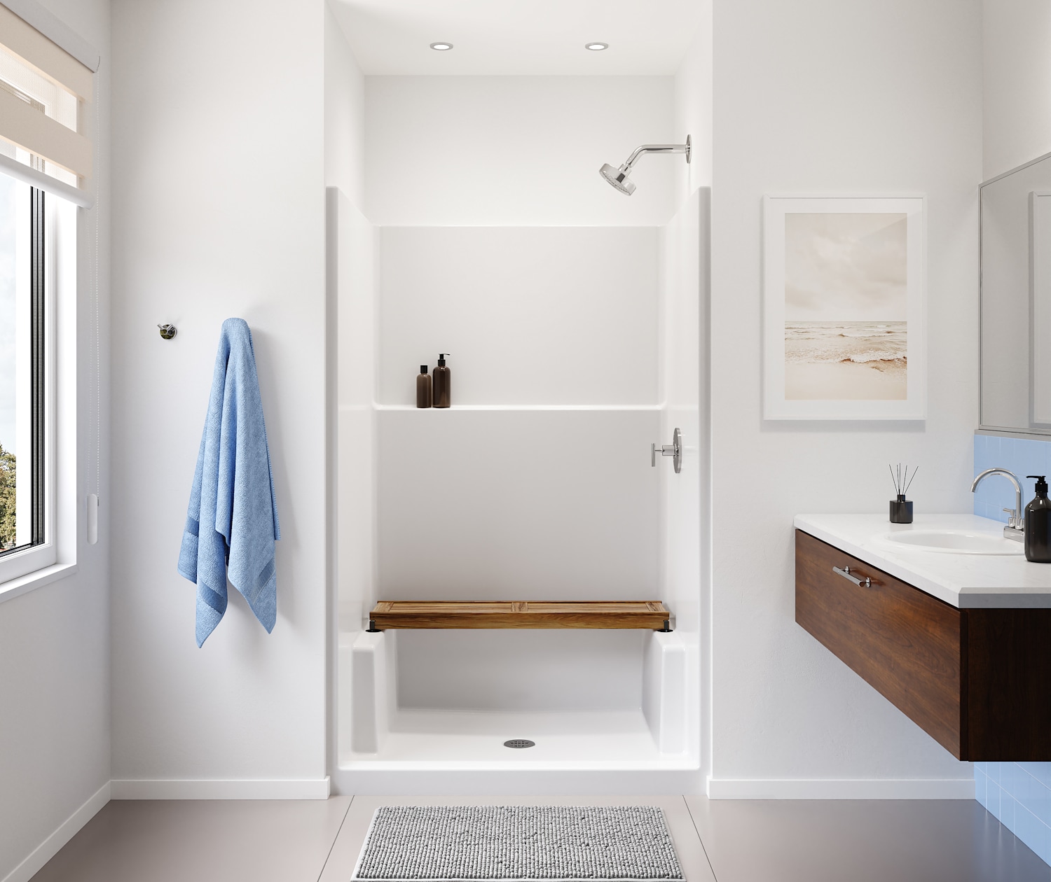 AQUARIUS-4836-SHOWER-ICON-SMOOTHWALLS-WHITE-DECOR-STRAIGHT-BENCH