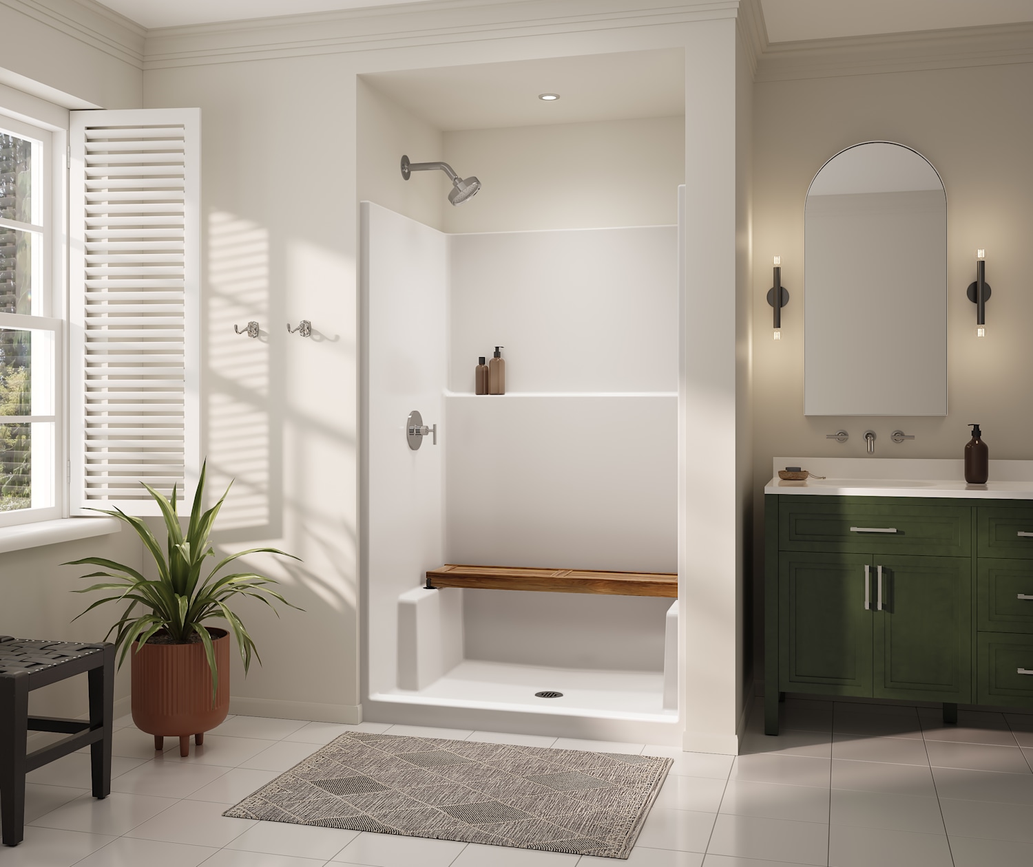 CLARION-4836-SHOWER-ICON-SMOOTHWALLS-WHITE-DECOR-STRAIGHT-BENCH