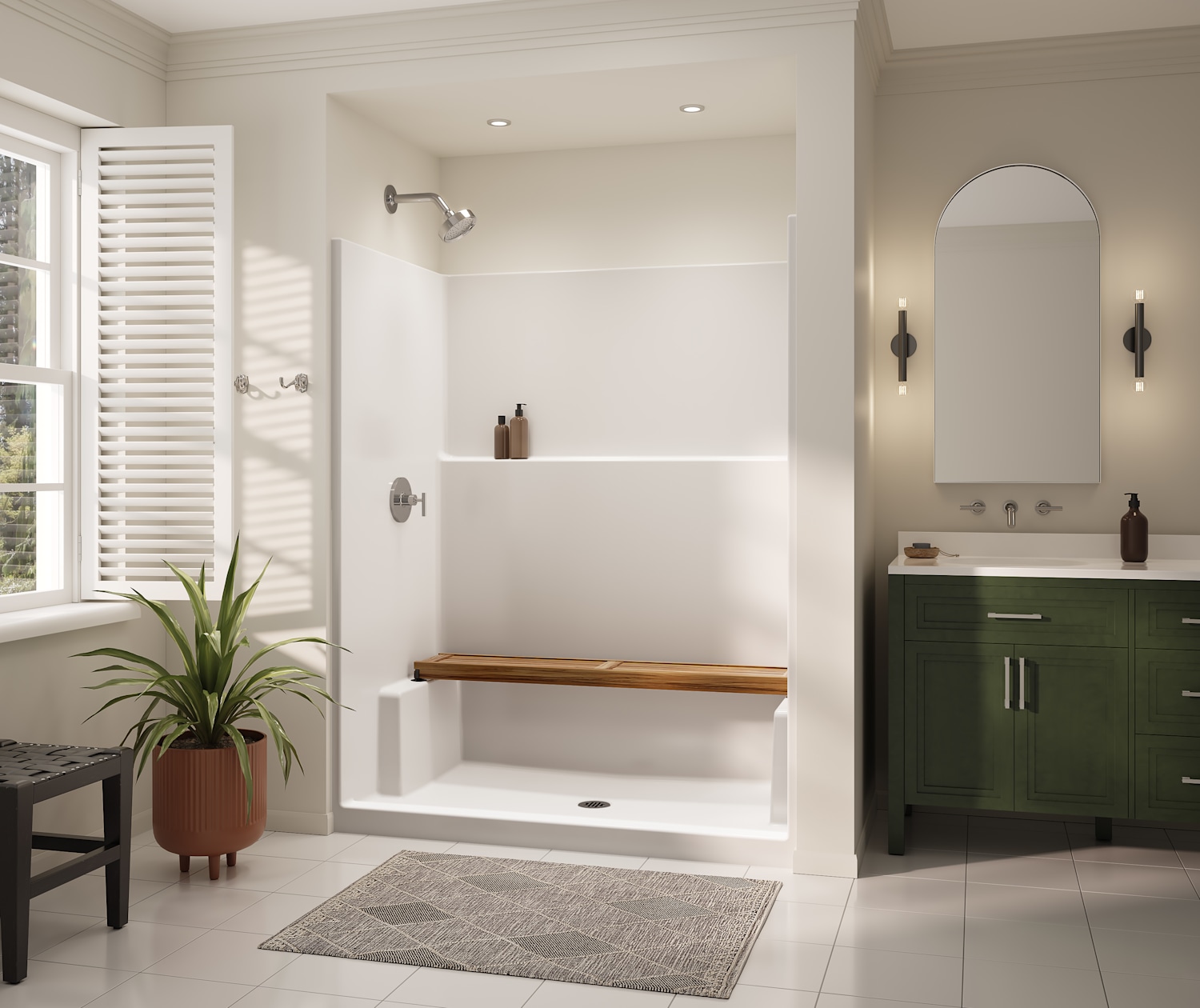 CLARION-6036-SHOWER-ICON-SMOOTHWALLS-WHITE-DECOR-STRAIGHT-BENCH