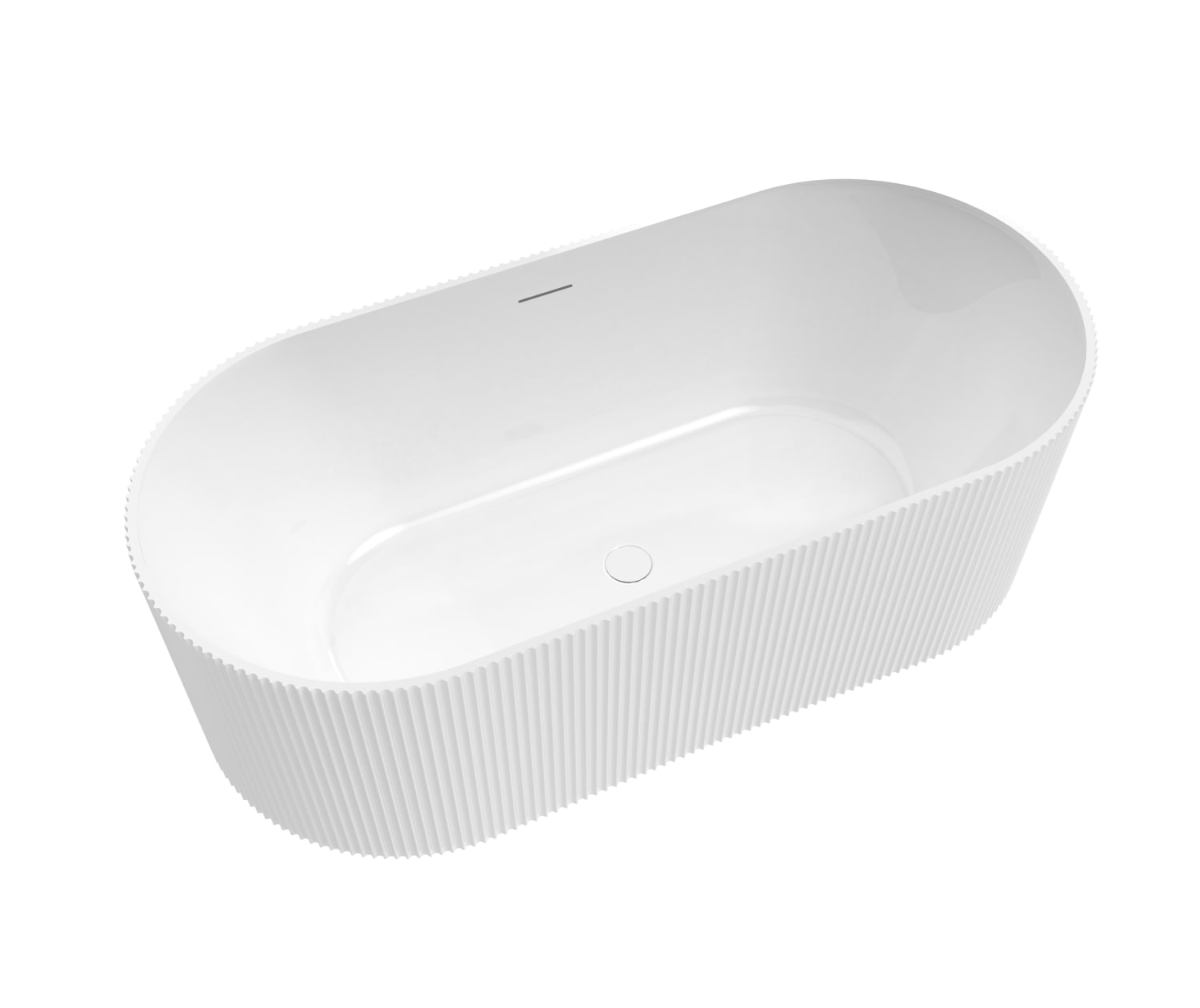ラウンド  Tori 6732 Acrylic Freestanding Center Drain Bathtub in White トップス
