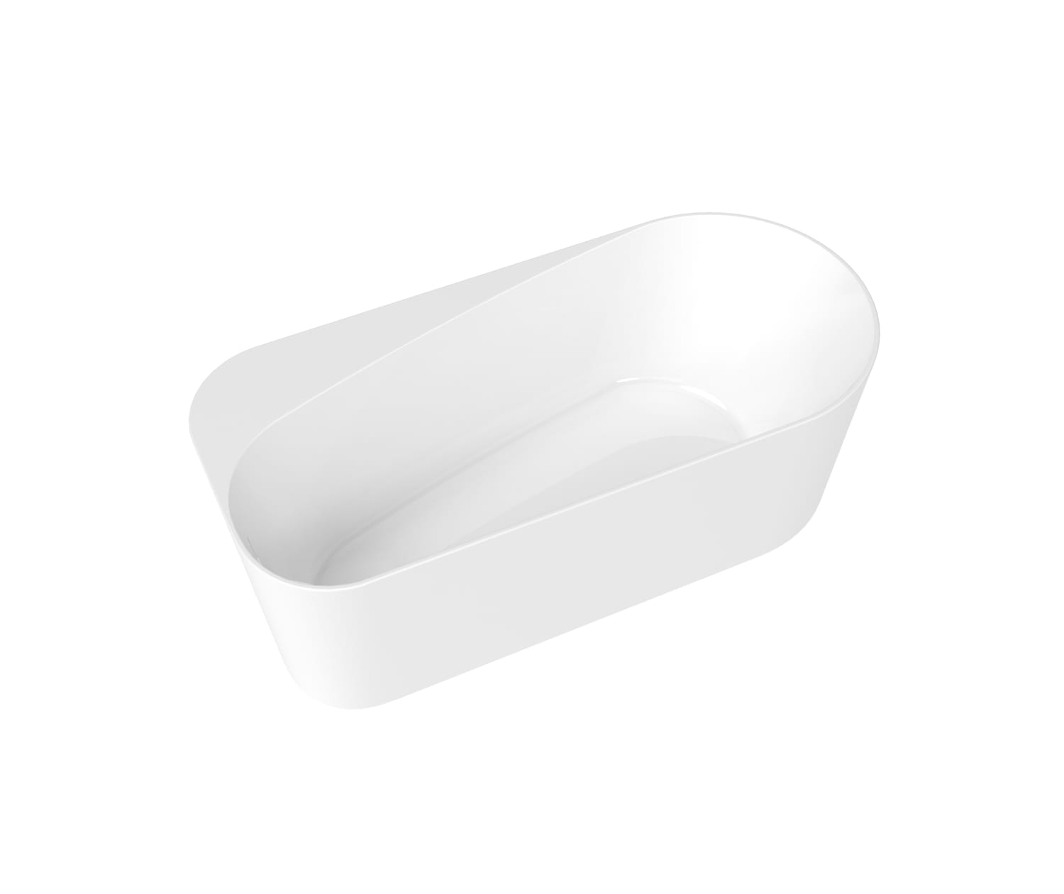 Kuja 6732 Acrylic Freestanding End Drain Bathtub in White