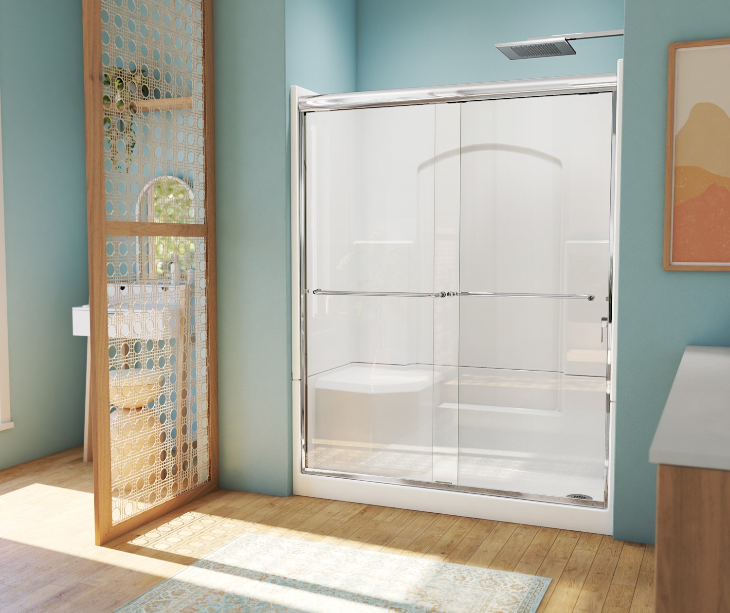 LAUREL-MOUNTAIN-SLAYDEN-BACKWALL-SHOWER-DOOR-KIT-RS361-60W-32D-CH-DECO-W