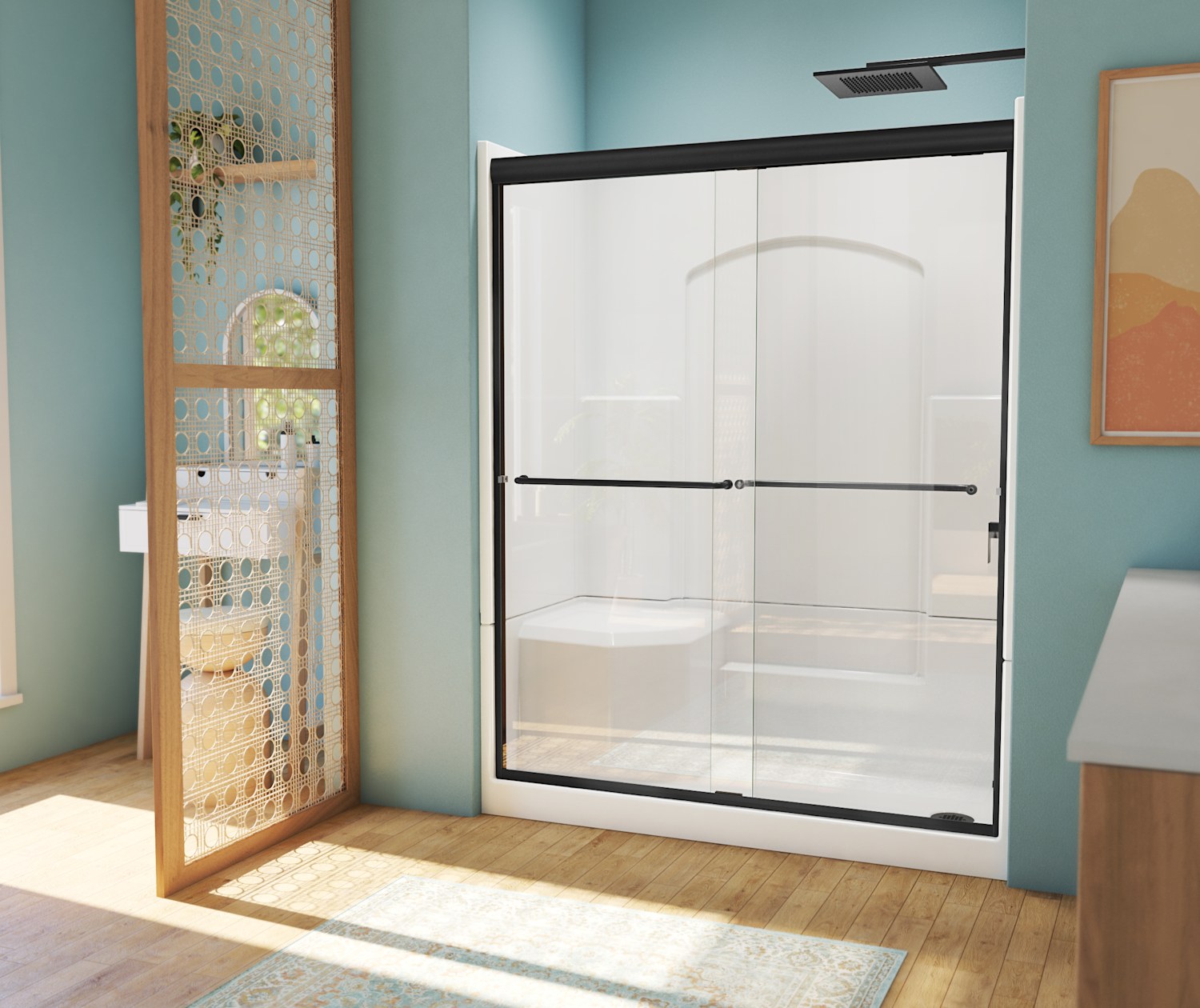 LAUREL-MOUNTAIN-SLAYDEN-BACKWALL-SHOWER-DOOR-KIT-RS361-60W-32D-MB-DECO-W