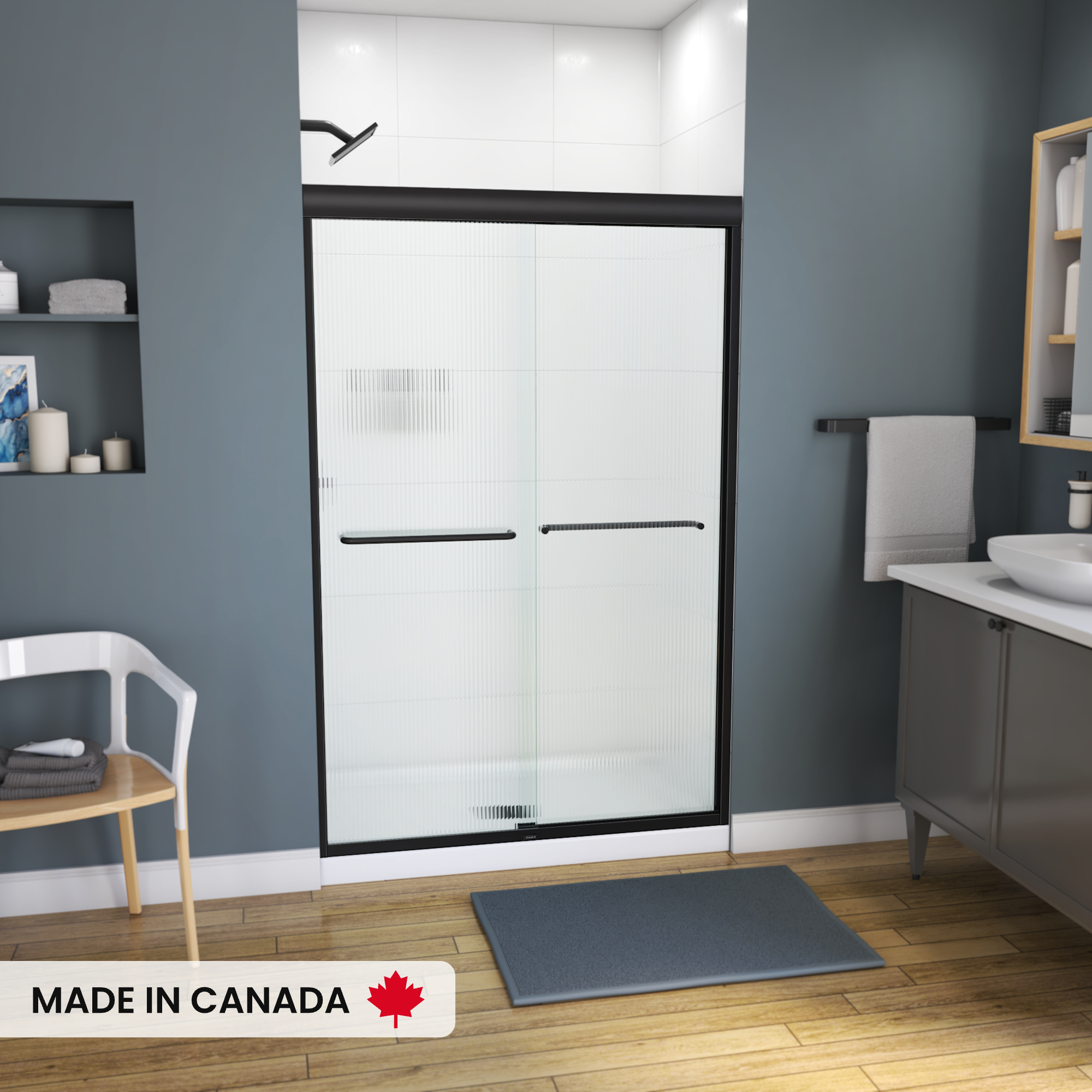 MAAX-KAMELEON-47W-SHOWER-DOOR-RS739-FLUTED-MB