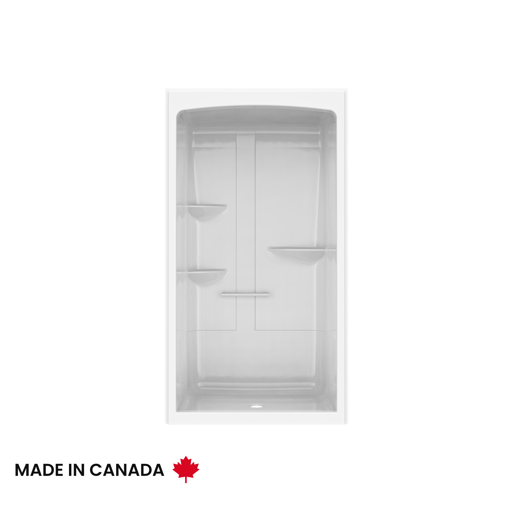 Camelia SHR-4834 Acrylic Alcove Center Drain No Seat One-Piece