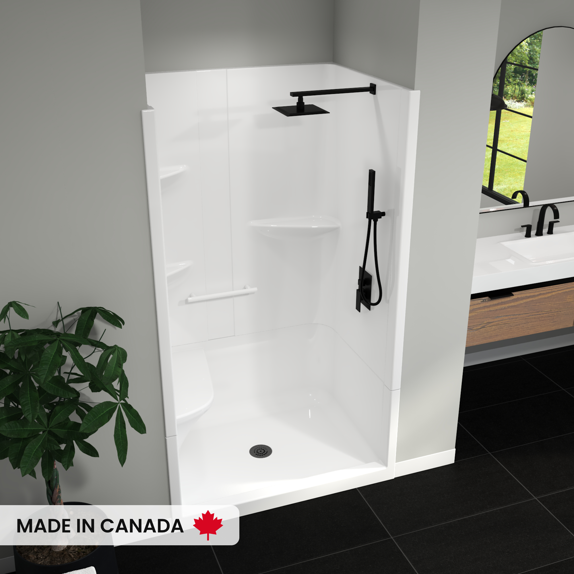 mayumaro Halo Pro 56 ½-59 x 78 ¾ in. 8mm Sliding Shower Door for Alcove