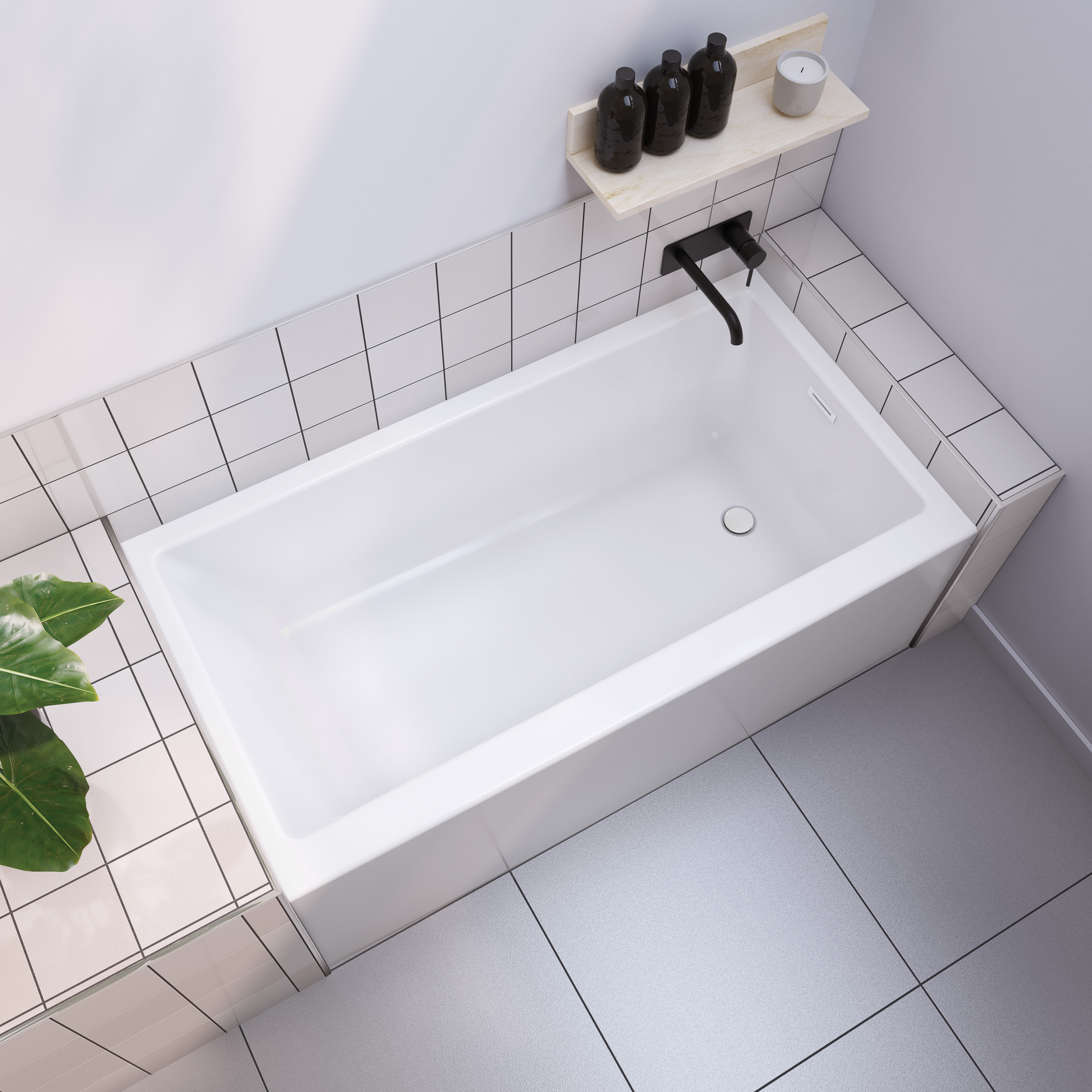 RUBIX-6030-WHITE-LINEAR-TOP-VIEW-DECO-WHITE-DRAIN