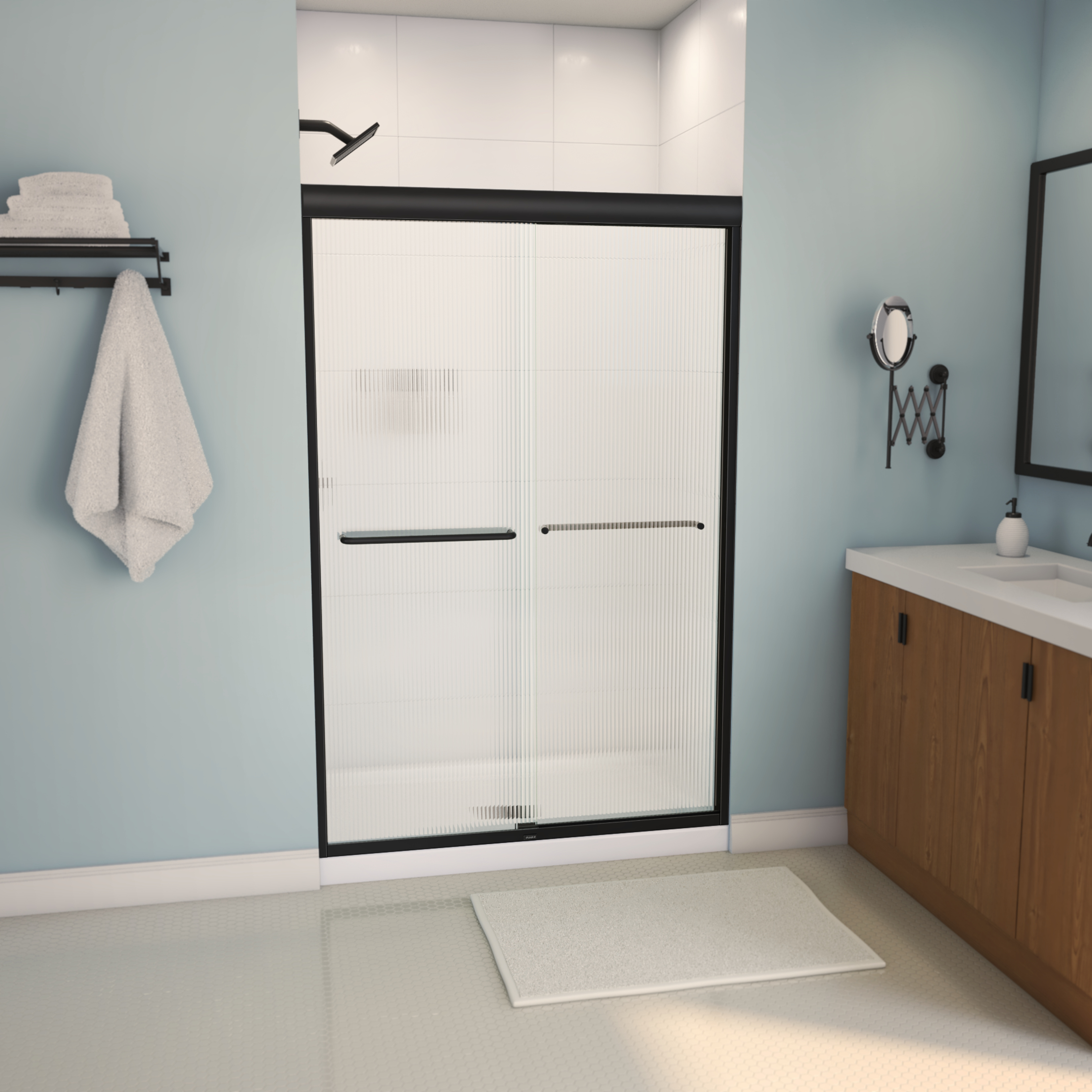 MAAX-TONIK-47W-SHOWER-DOOR-RS738-FLUTED-MB