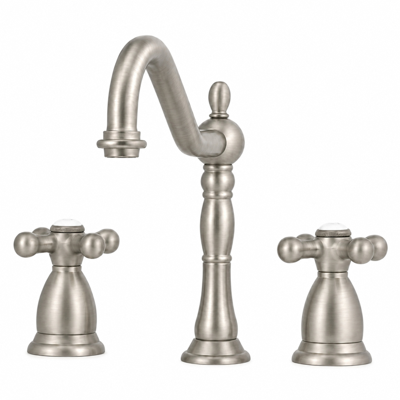Ashford Widespread Bathroom Sink Faucet - Metal Cross Handles