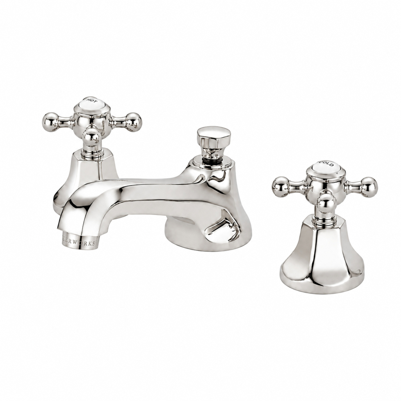 Nouveau Widespread Bathroom Sink Faucet - Metal Cross Handles