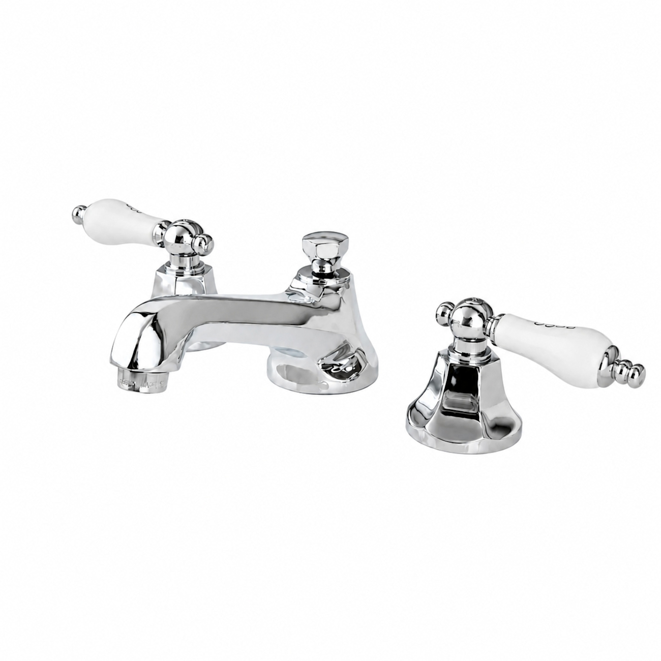 Nouveau Widespread Bathroom Sink Faucet - Porcelain Lever Handles