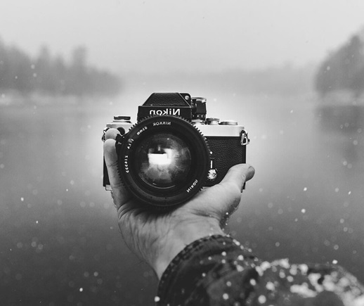 A camera in a hand