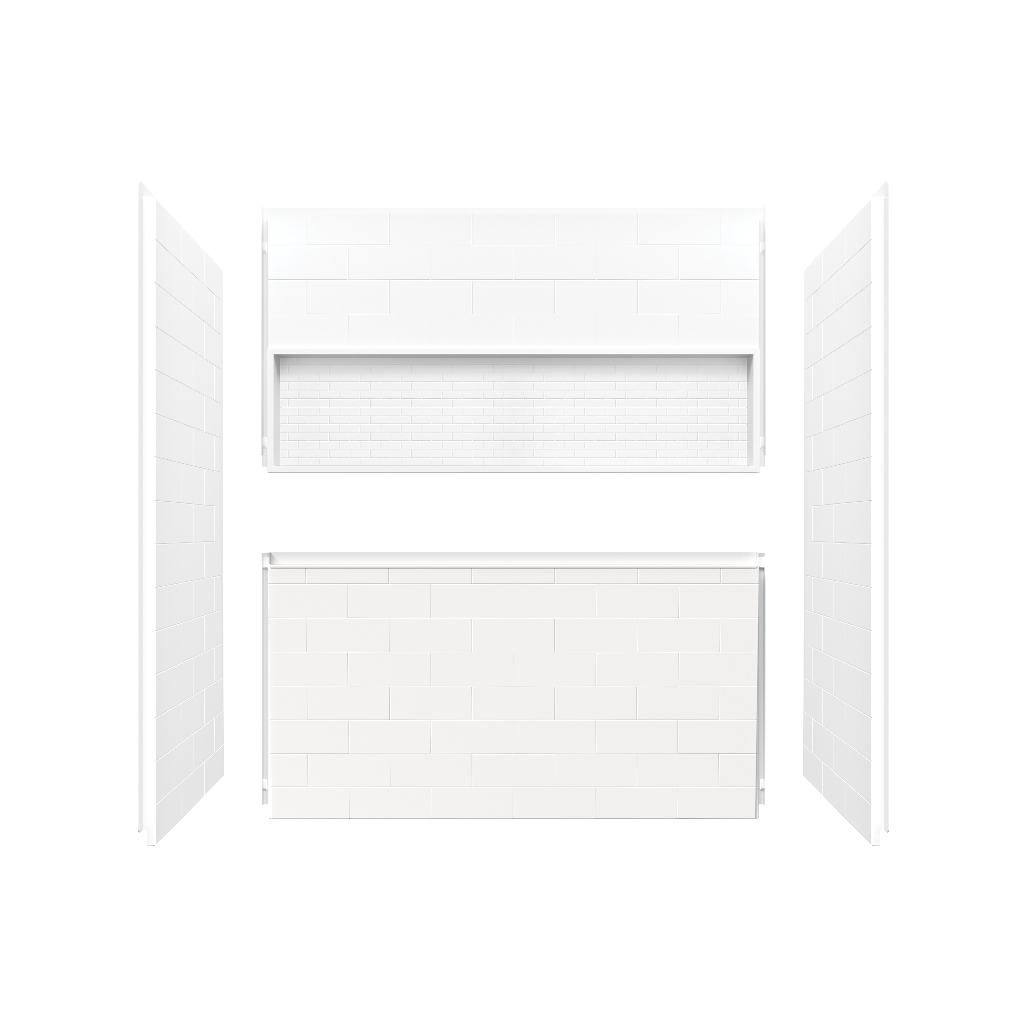 Nextile Alcove Tub Shower Kit 32 in. L x 60 in. W x 74.5 in. H with Aloha Plus Bathtub with Right Hand Drain in White