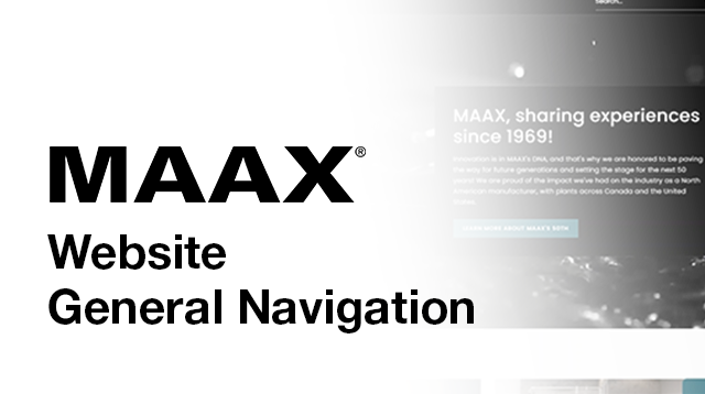 Maax Website General Navigation