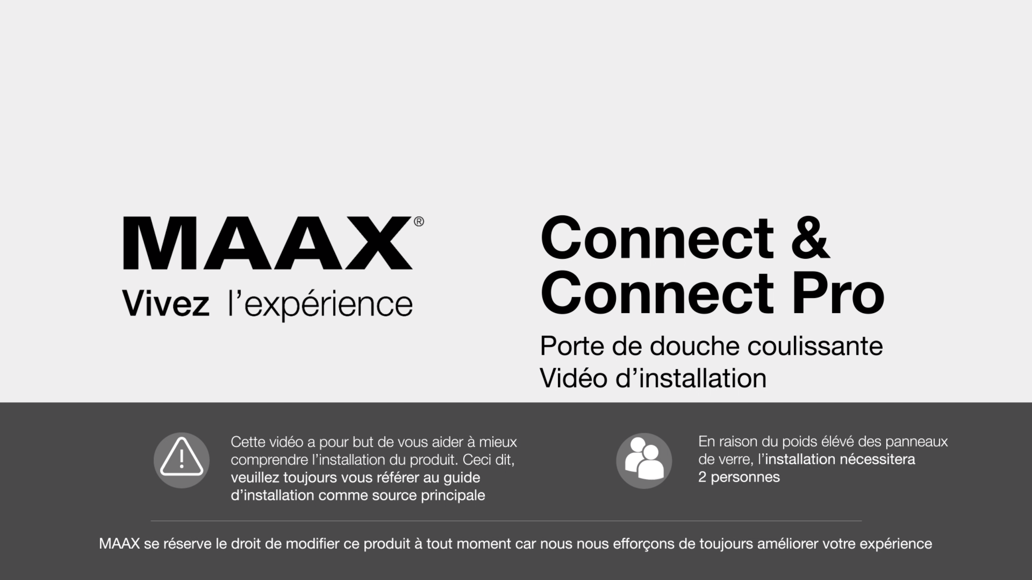 Connect/Connect Pro porte de douche coulissante – Vidéo d’Installation