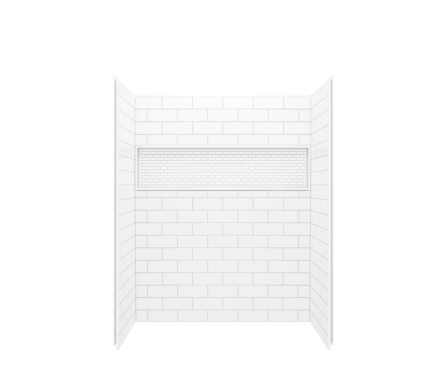 NexTile 6032 DirecttoStud FourPiece Shower Wall Kit in White Wall
