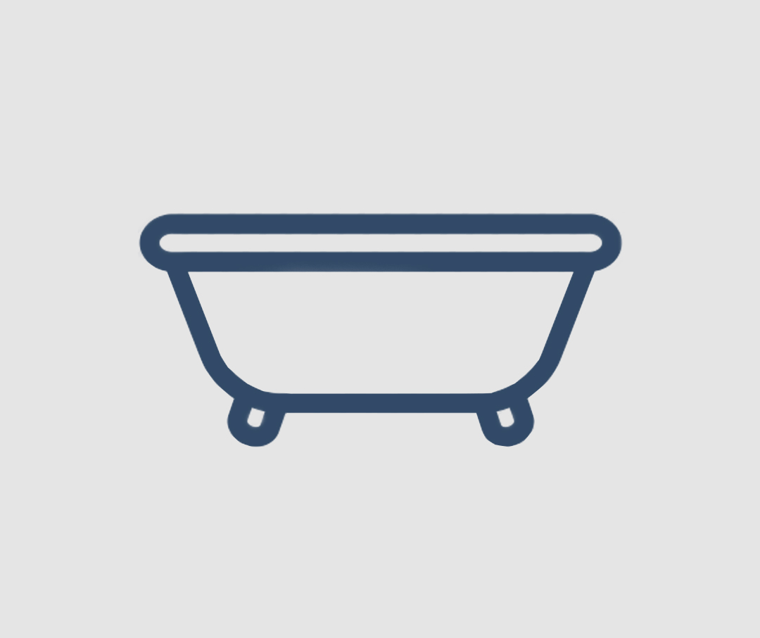 Graphic of a stand alone bathtub widget.